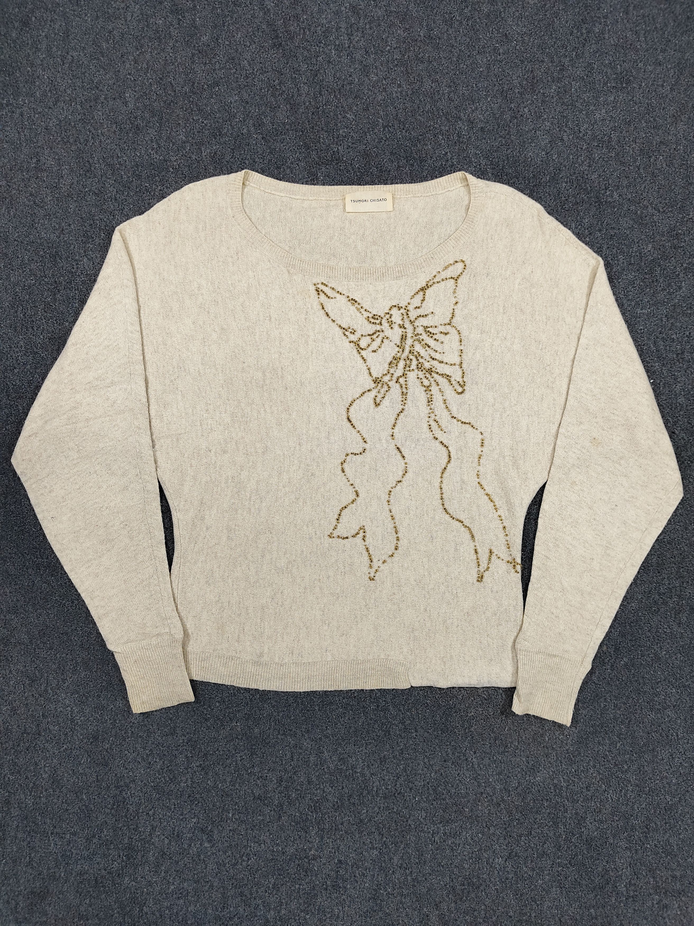 Tsumori Chisato 🇯🇵 Tsumori Chisato 🇯🇵 Butterfly Beaded Knitted Sweater Size L / US 10 / IT 46 - 5 Thumbnail