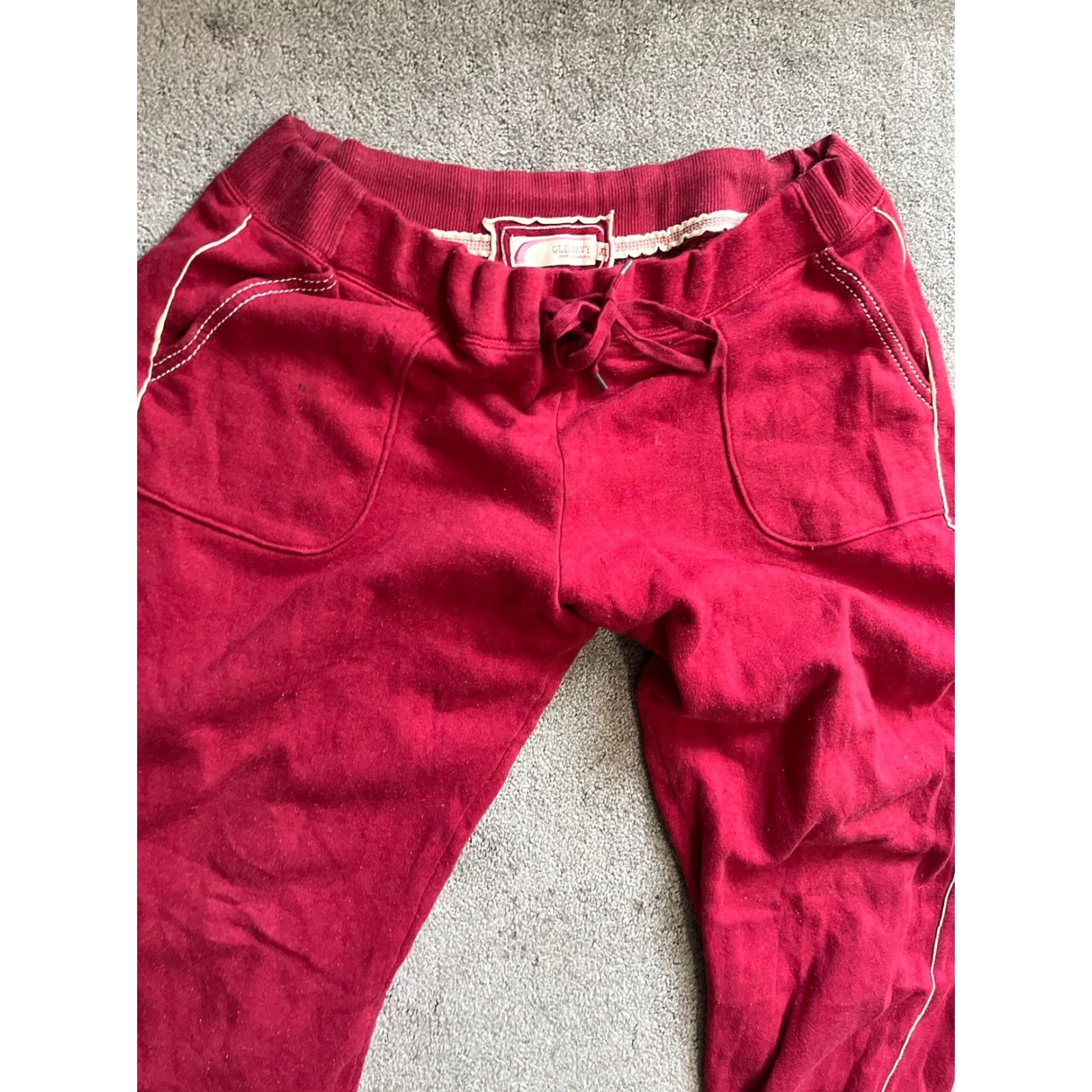 Old Navy Old Navy Fleece Sweatpants Womens XL Maroon Elastic Waist/Hems Sports Pants Size 40" / US 18 - 2 Thumbnail
