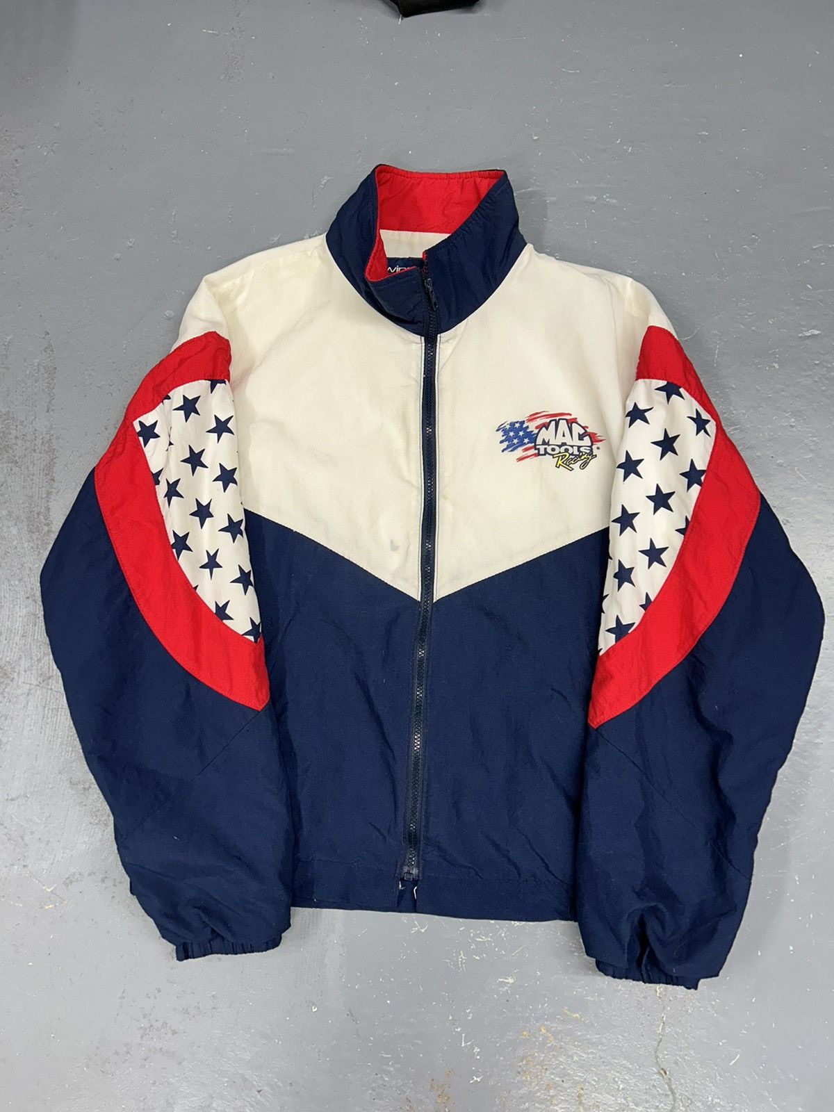 Crazy Vintage 90s Essential Mac Tools Racing USA Windbreaker
