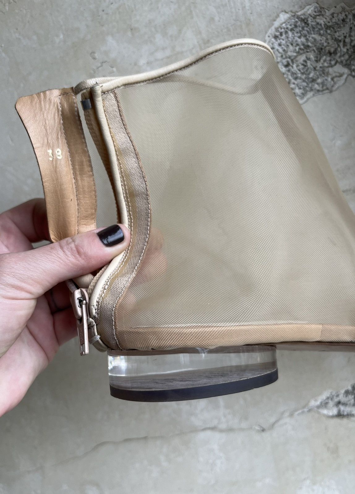 Maison Margiela SS 2012 Nude Transparent Mesh Shoes Size US 8 / IT 38 - 10 Thumbnail