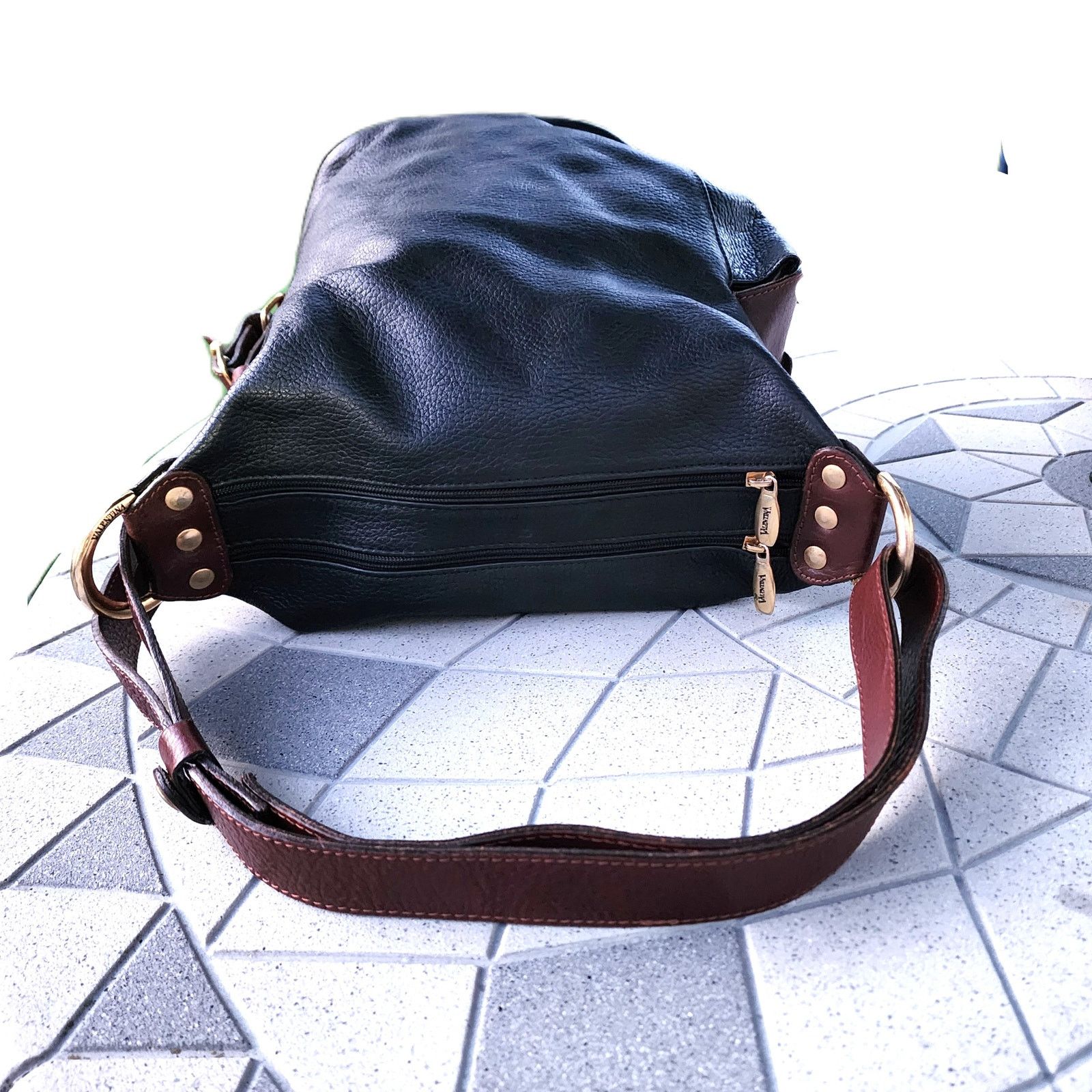 Designer Valentina Distressed Leather Convertible Bucket Sling Bag Size ONE SIZE - 6 Thumbnail