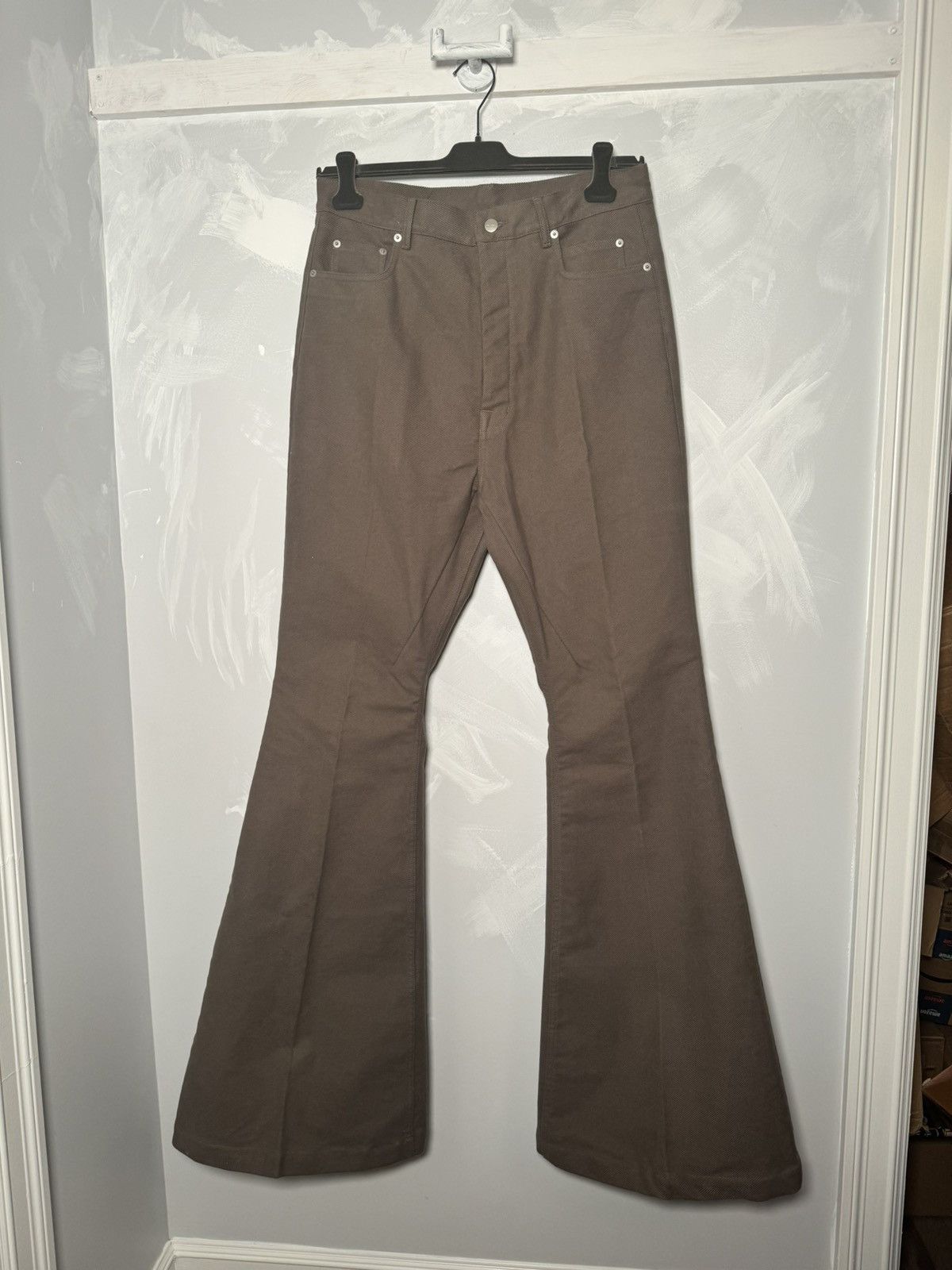 Pre-owned Rick Owens Bolan Bootcut Pant Brushed Heavy Twill Dust In Brown