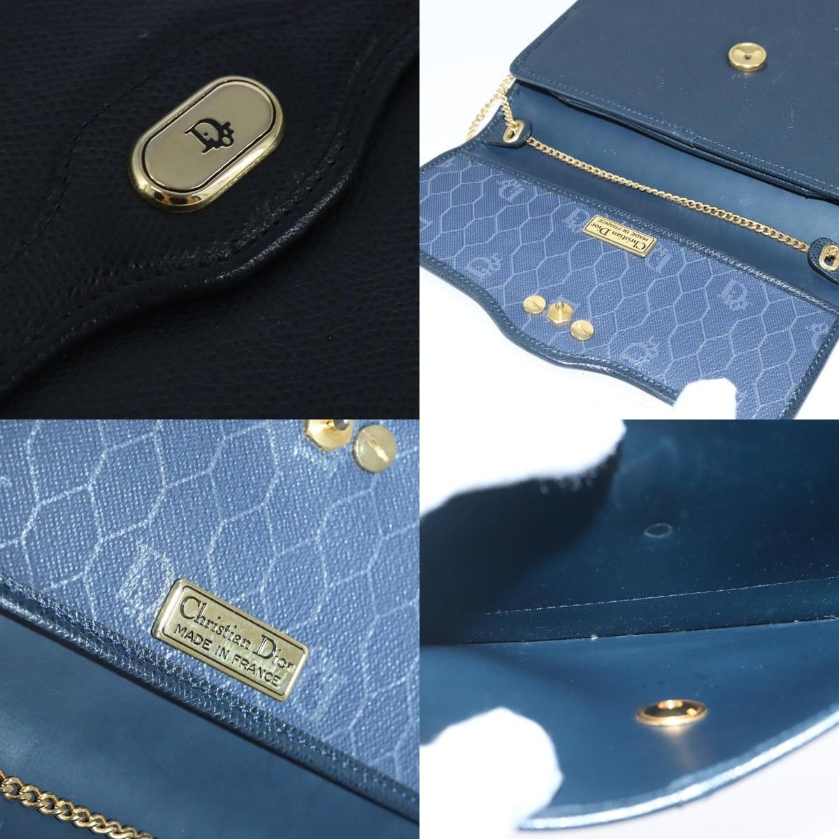 Dior DIOR Chain Shoulder Bag Leather Navy Gold Size ONE SIZE - 11 Thumbnail