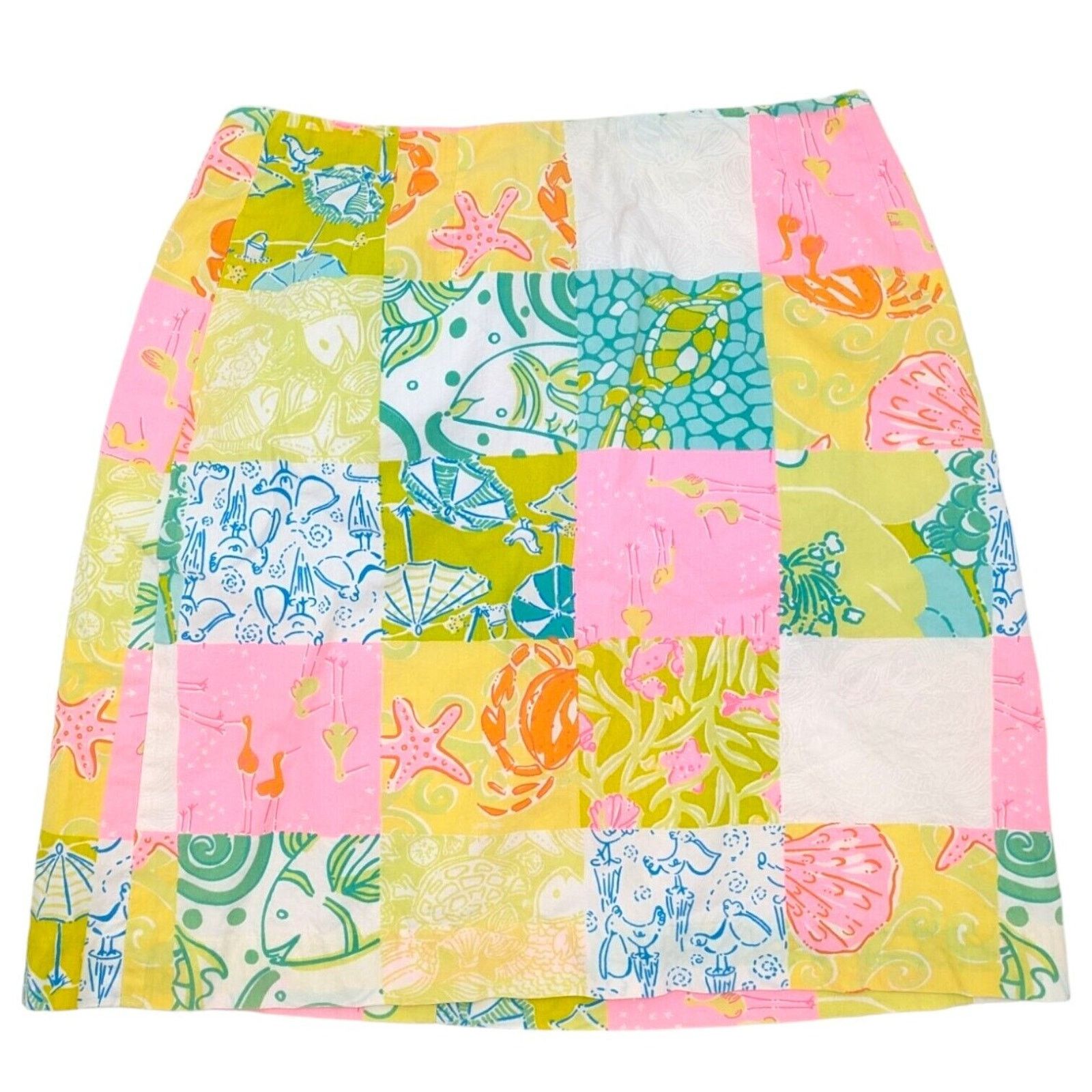 Lilly Pulitzer Lilly Pulitzer Patchwork Print Mini Skirt Beach Squares 6 Size 28" / US 6 / IT 42 - 1 Thumbnail