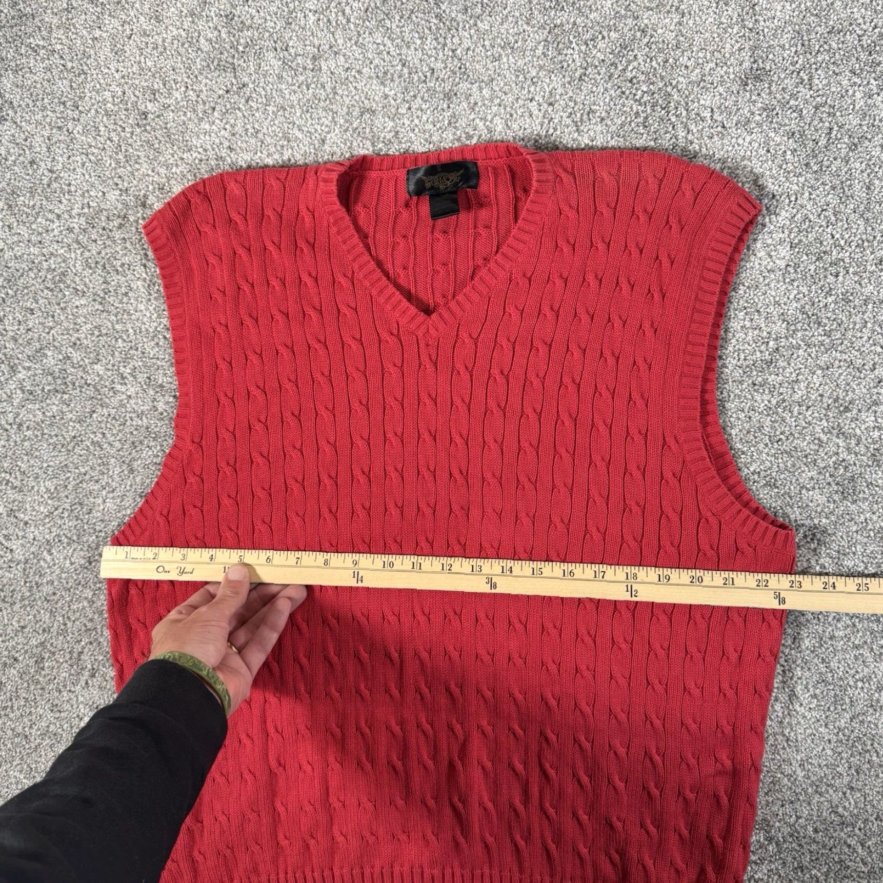 Vintage VINTAGE Y2K Sweater Vest XXL Red 100% Cotton Cable Knit Preppy Academia Heritage Men Vest 90s Christmas Holiday Retro Size US XXL / EU 58 / 5 - 5 Thumbnail