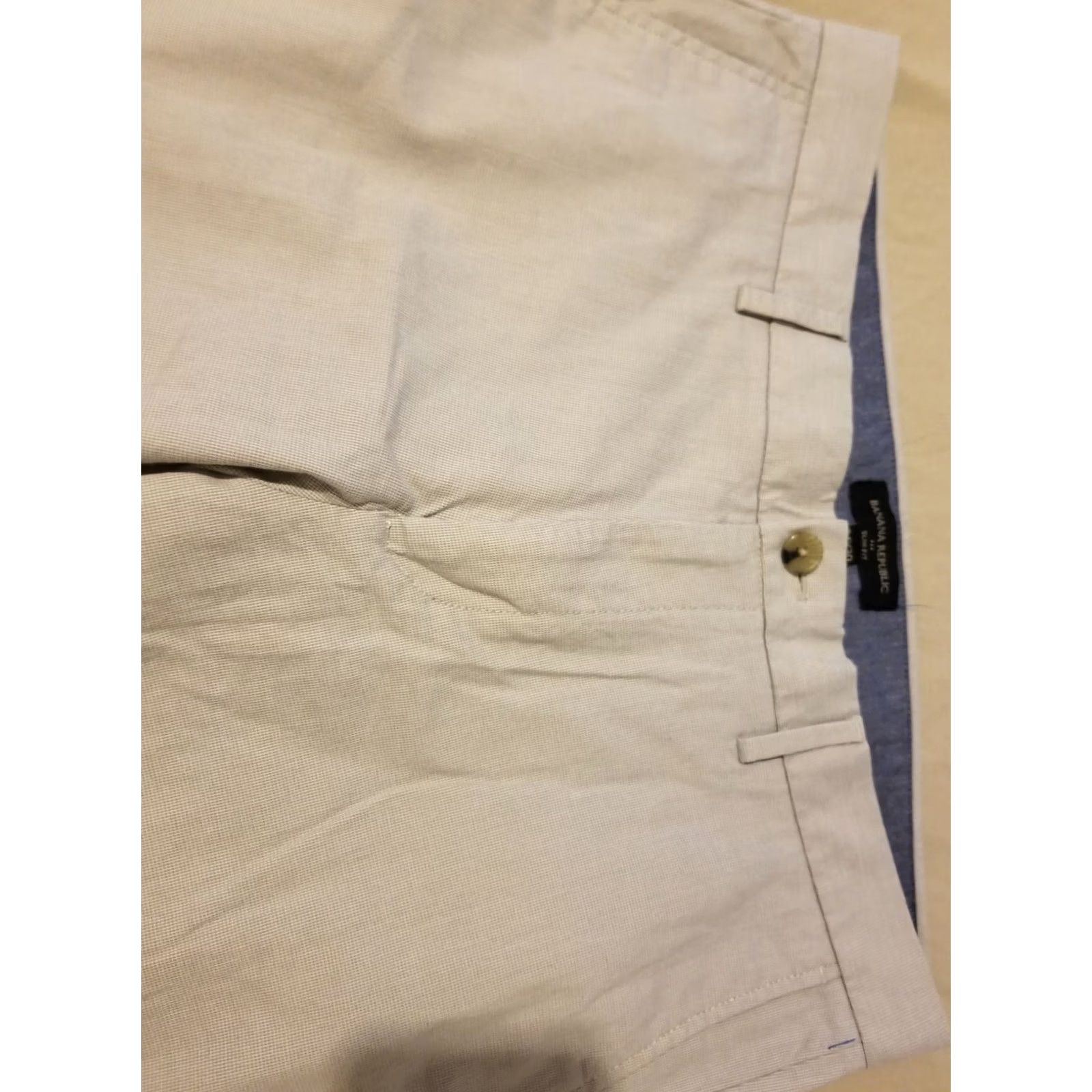 Banana Republic Banana Republic Dress Pants Mens 34x30 Cotton Beige Slack Chino Trousers Smart Slim 30 Inseam Regular Size 34x30 Beige Dress Pants Mens Ban Republic Size US 34 / EU 50 - 4 Thumbnail