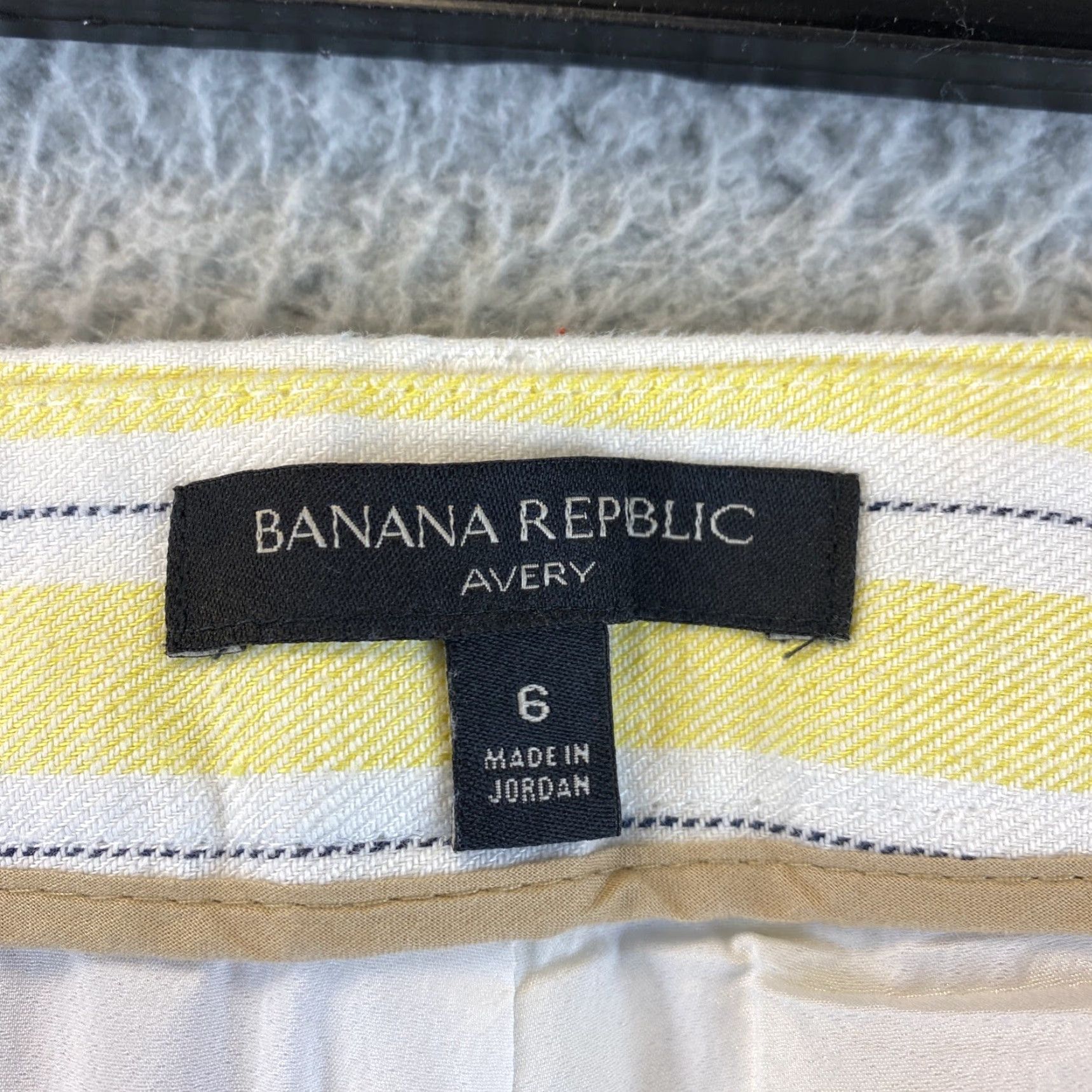 Banana Republic Banana Republic Women's Skinny Pants Size 6 Yellow Striped Cotton Casual Dress Pants Size 28" / US 6 / IT 42 - 6 Thumbnail