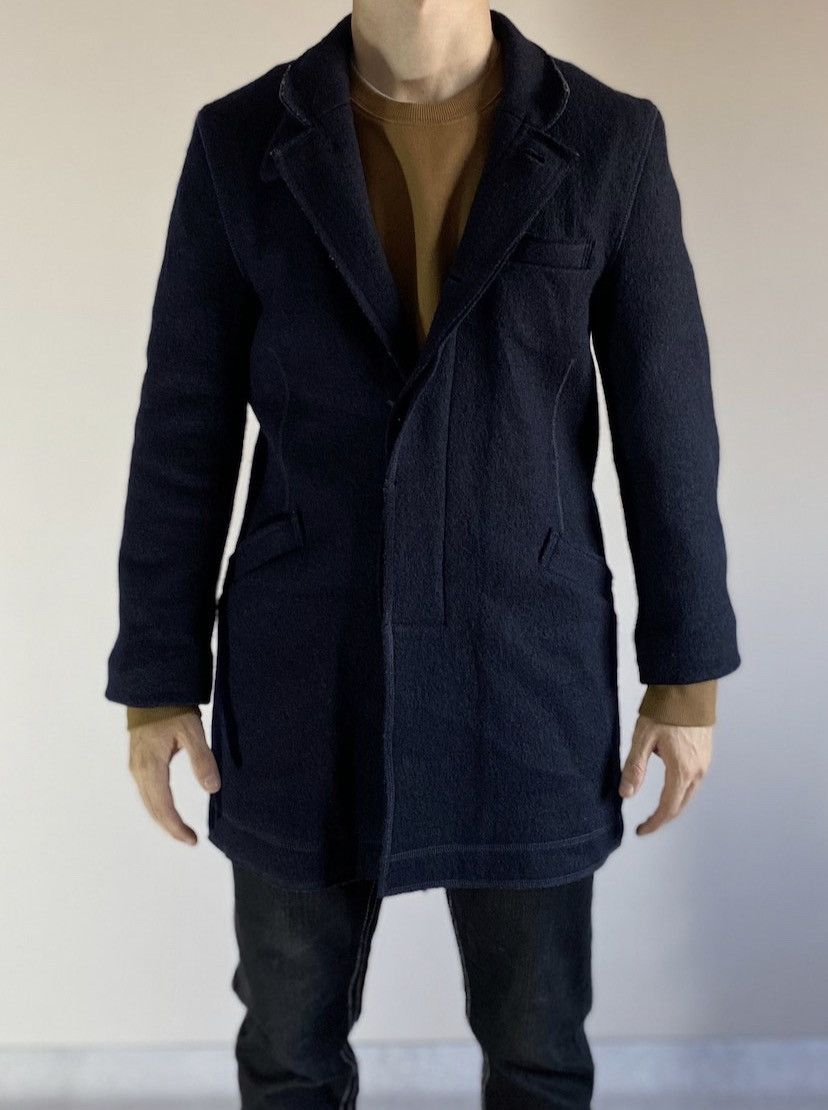 Armani Armani Jeans Wool Coat Navy Long Jacket Size US S / EU 44-46 / 1 - 10 Thumbnail