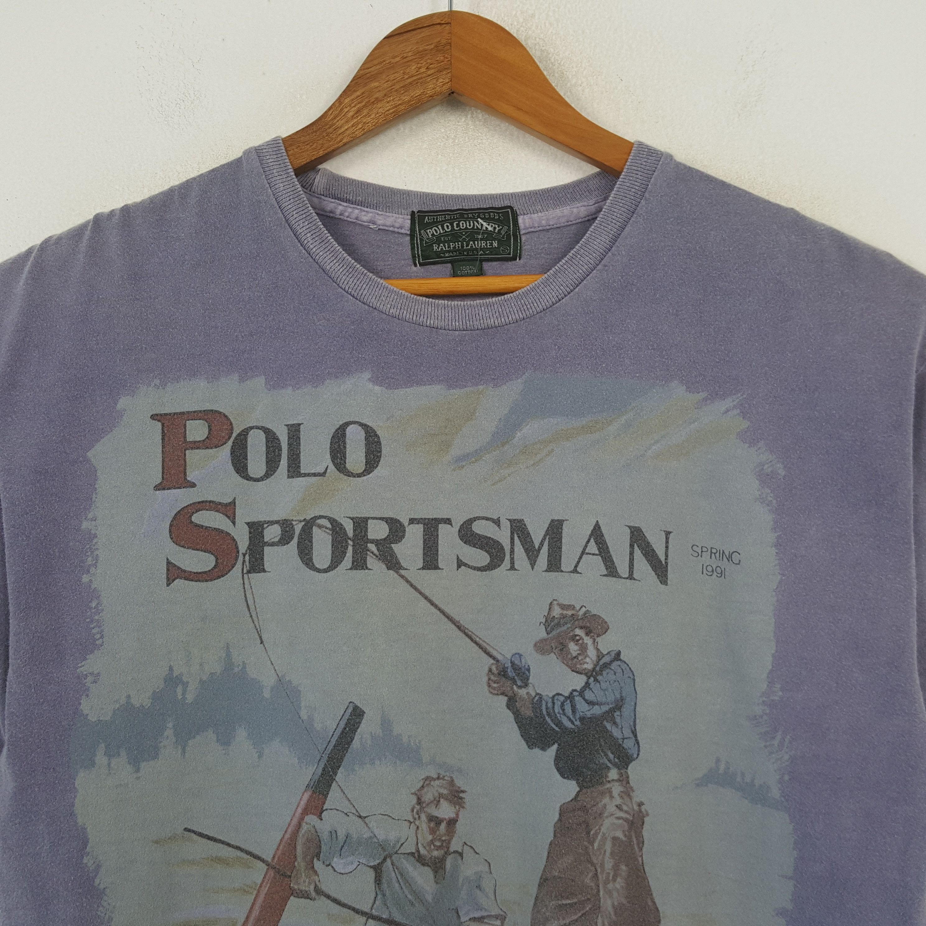 Polo Ralph Lauren × Vintage Vintage POLO COUNTRY SPORTSMAN Ralph Lauren T-shirt C294N21 Size US M / EU 48-50 / 2 - 2 Thumbnail