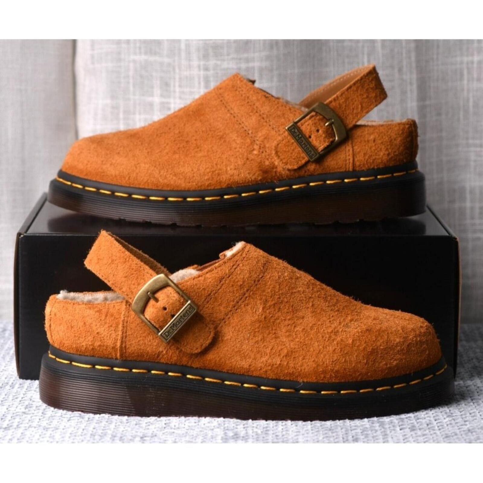 Dr. Martens Dr. Martens Isham Long Napped Suede Mules | NJ004 Size US 7 / IT 37 - 1 Thumbnail