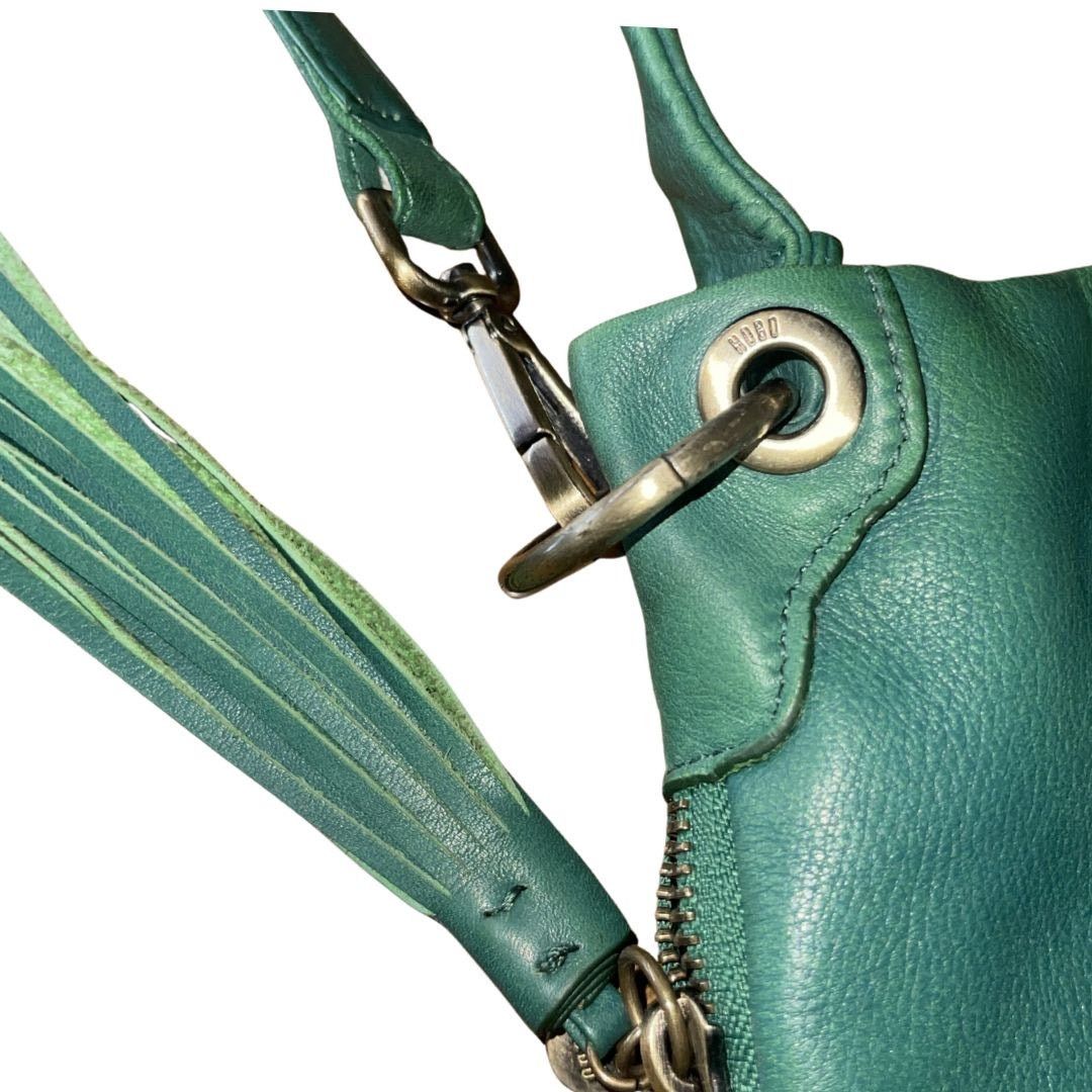 Genuine Leather Green Crossbody Satchel Handbag Purse