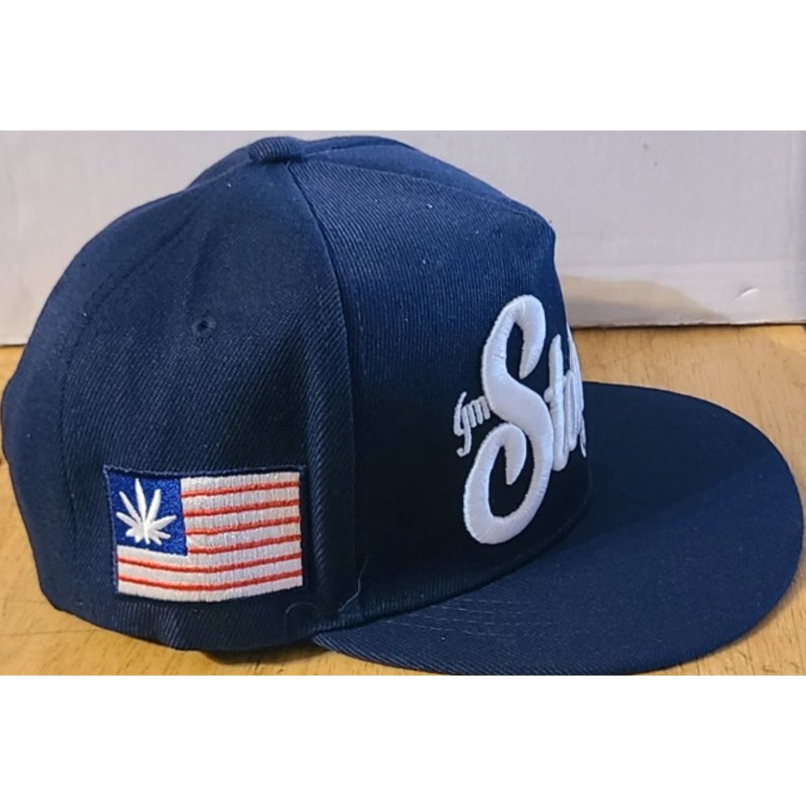 Vintage VINTAGE Tem Baseball Cap Men Adjustable Blue Funny Marijuana Leaf USA Flag Snapback Dark Blue Size ONE SIZE - 2 Thumbnail
