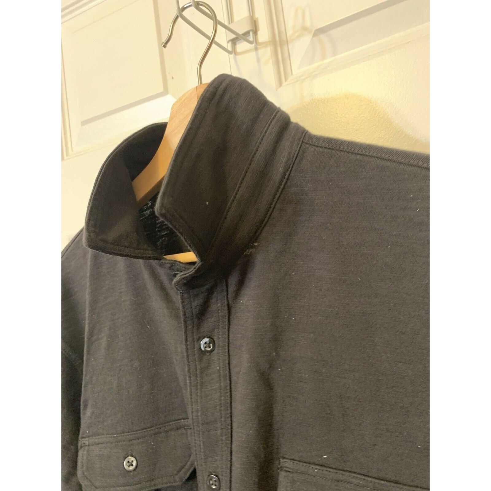 George George Mens Sz M 38-40 button up Shirt Black Short Sleeve Size US M / EU 48-50 / 2 - 6 Thumbnail