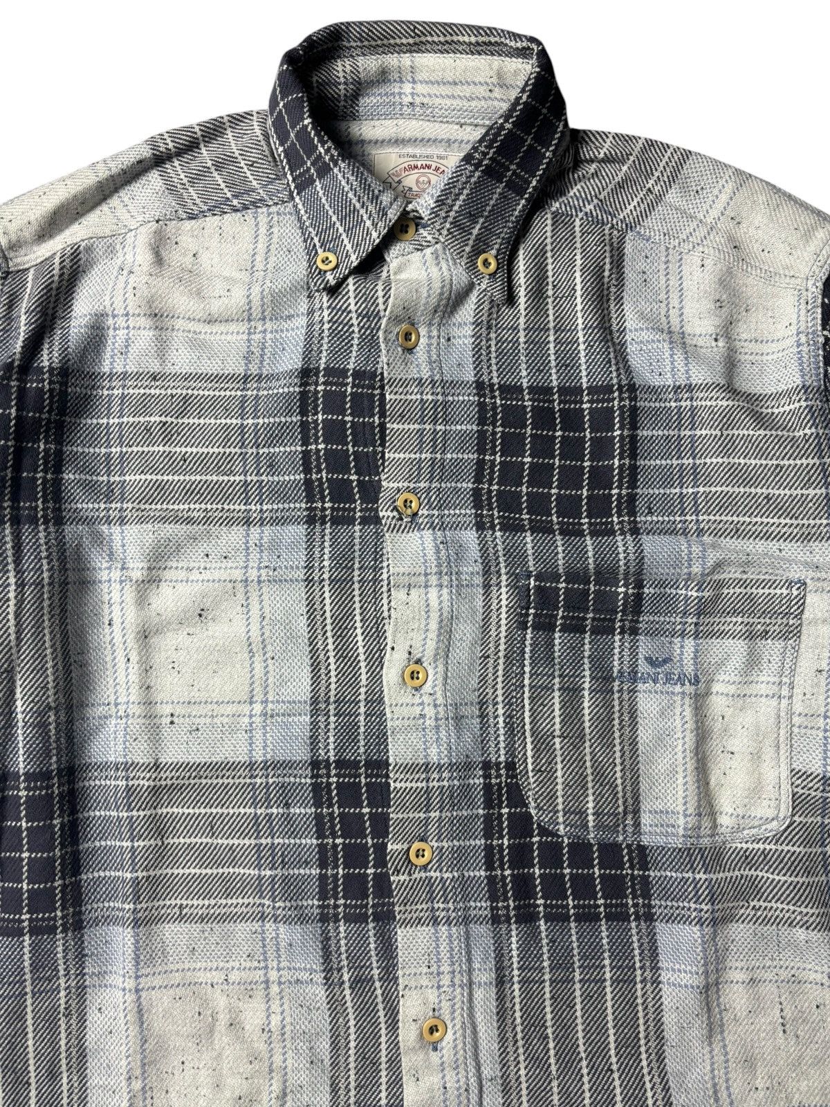 Armani 1990s Armani Jeans Flannel Harvard Shirt Size US L / EU 52-54 / 3 - 2 Thumbnail