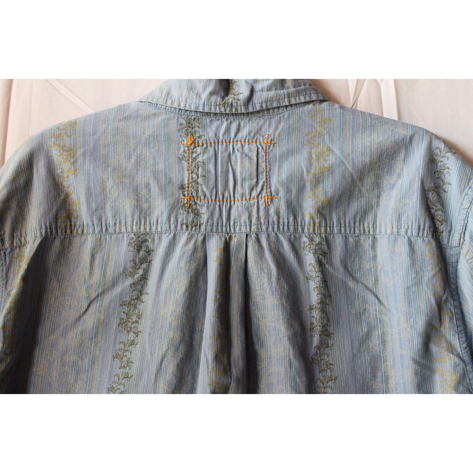 Timberland TIMBERLAND Men XL Button Up Blue Pocket Floral Design. *NICE Size US XL / EU 56 / 4 - 8 Thumbnail