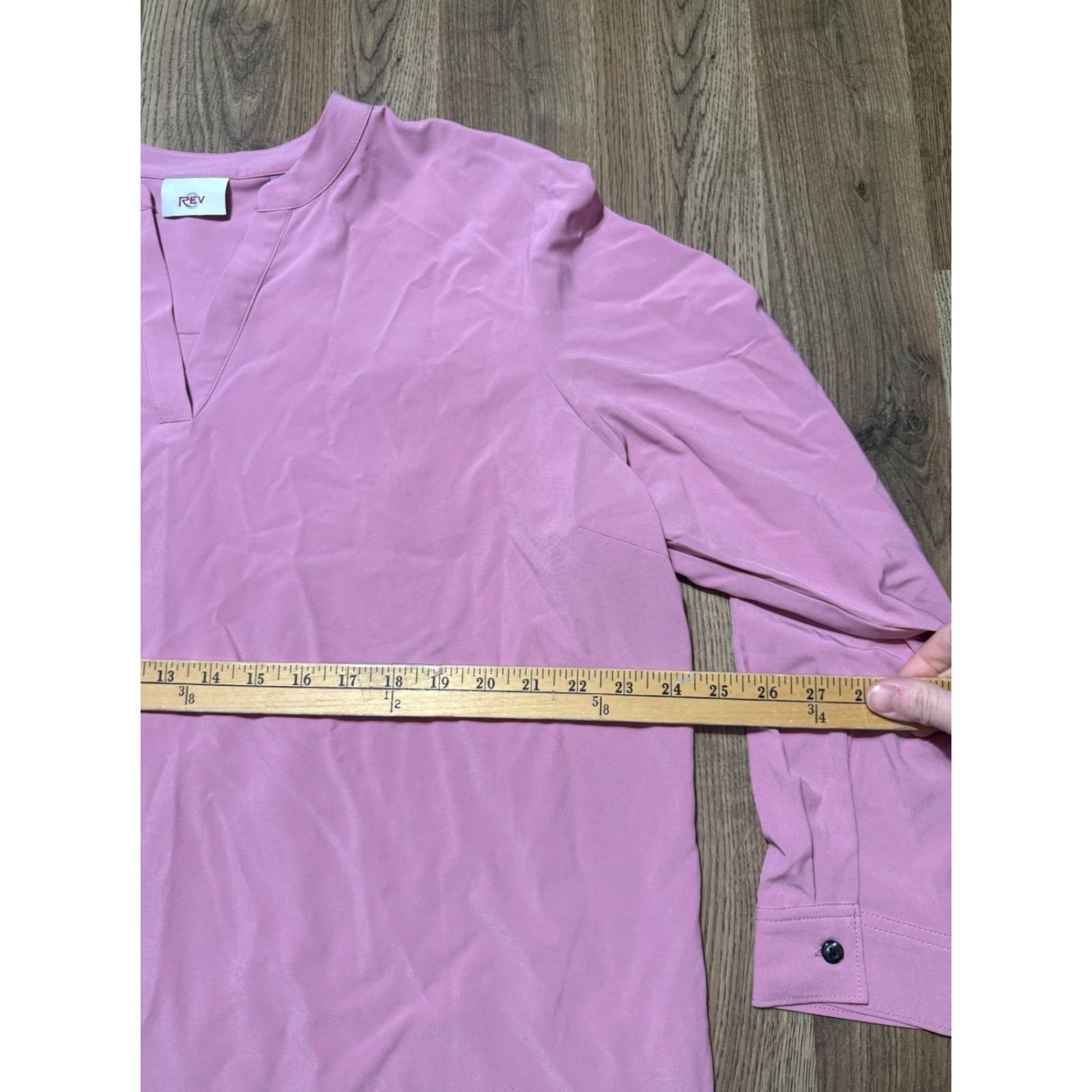 Vintage REV Blouse Women's XL Pink V-Neck Long Sleeve Shirt Casual Size XL / US 12-14 / IT 48-50 - 6 Thumbnail
