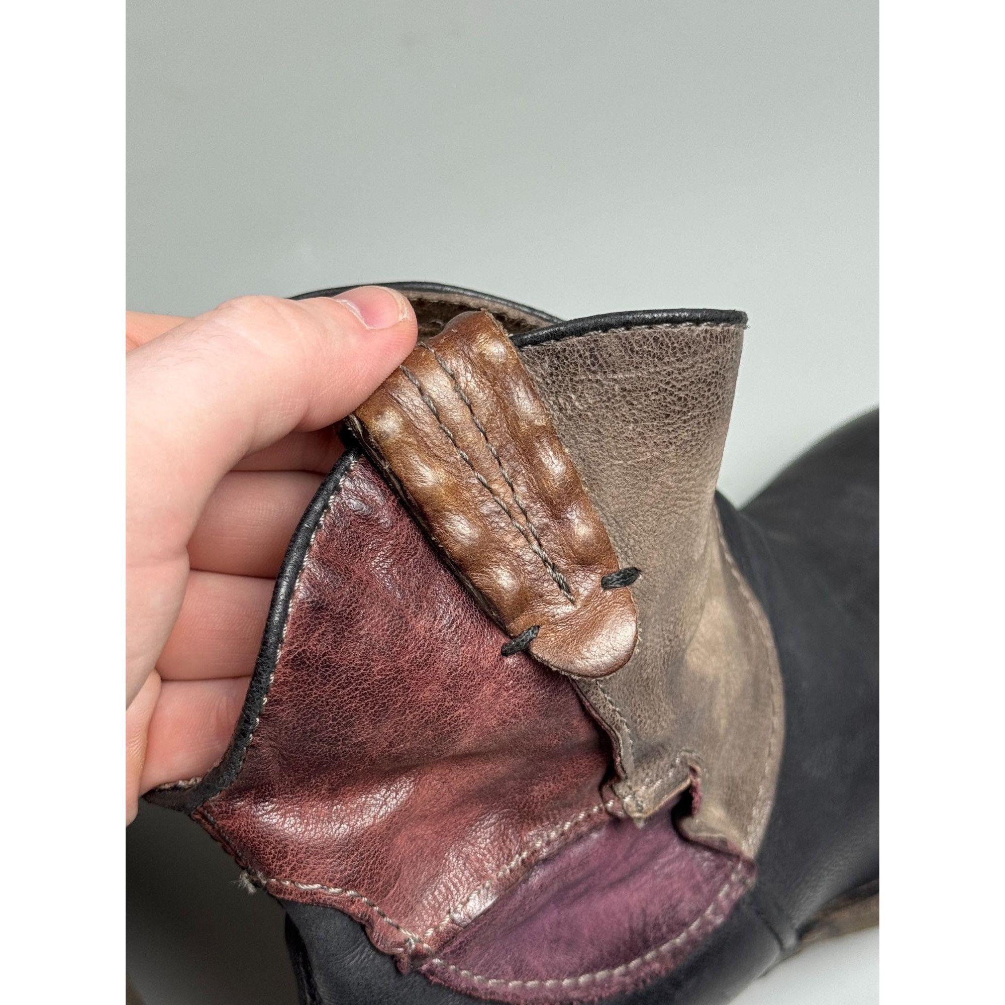 A.S.98 A.S.98 Airstep Leather Ankle Western Patchwork Boots (YG027) Size US 7 / IT 37 - 7 Thumbnail