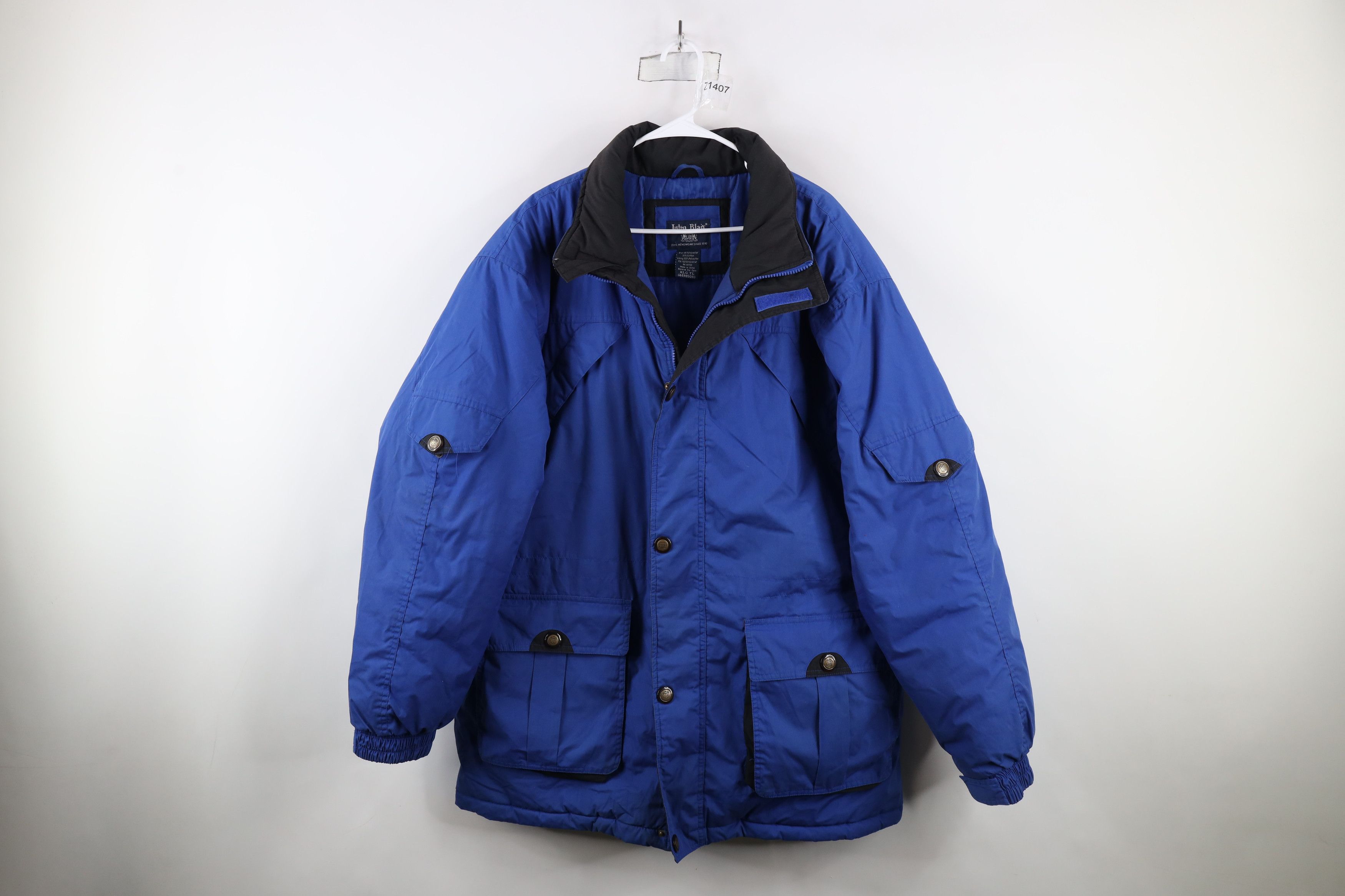 Vintage Vintage 90s Streetwear Winter Puffer Parka Jacket Royal Blue Size US XL / EU 56 / 4 - 1 Thumbnail