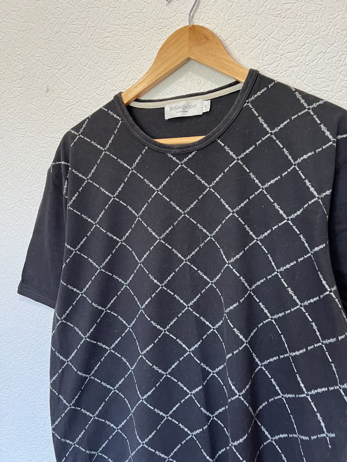 Yves Saint Laurent Yves Saint Laurent T Shirt Tee Monogrammed Black Size US XL / EU 56 / 4 - 2 Thumbnail