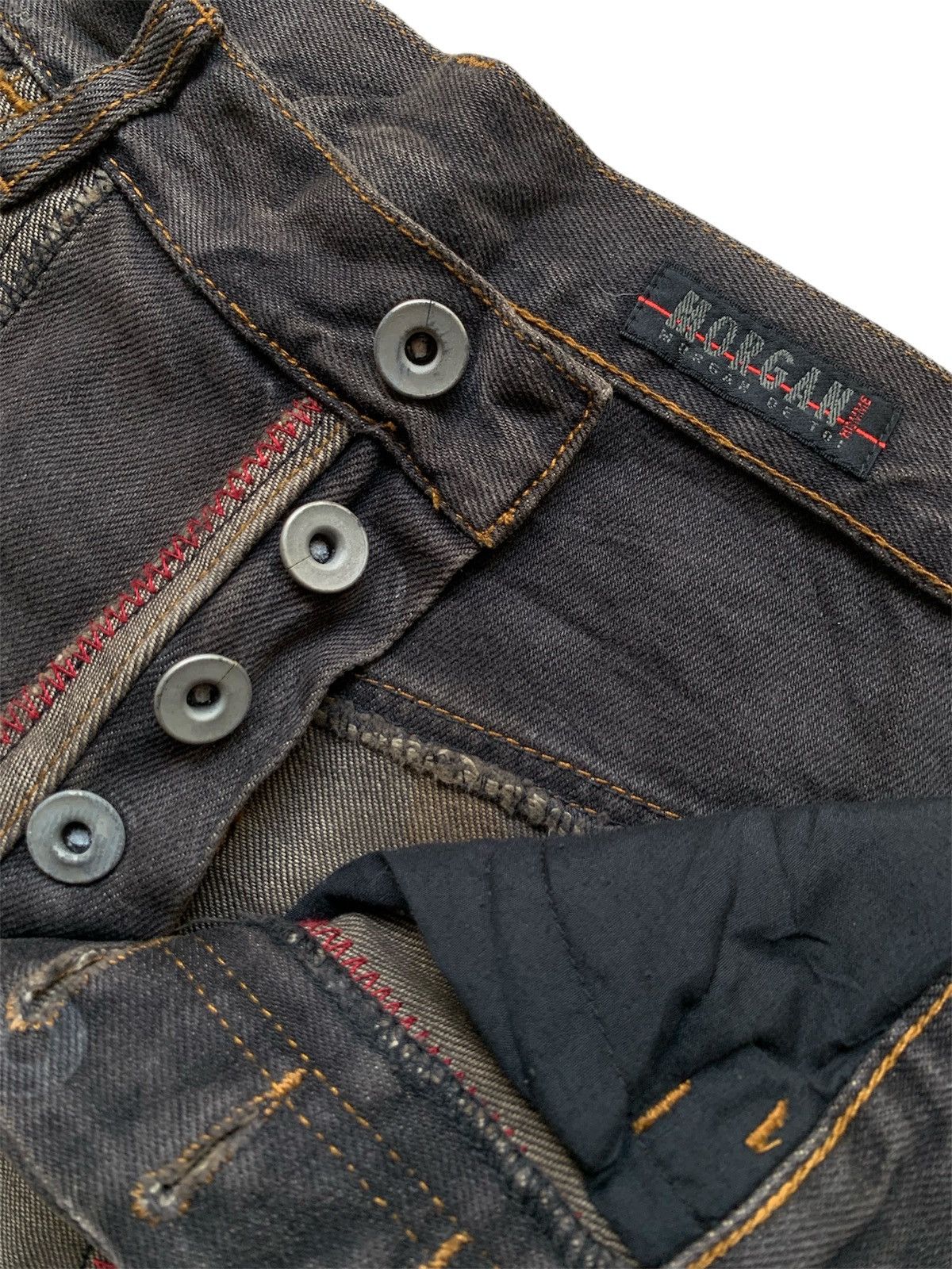 If Six Was Nine Vintage morgan de toi homme stripe stitched flare denim pant Size US 30 / EU 46 - 8 Thumbnail