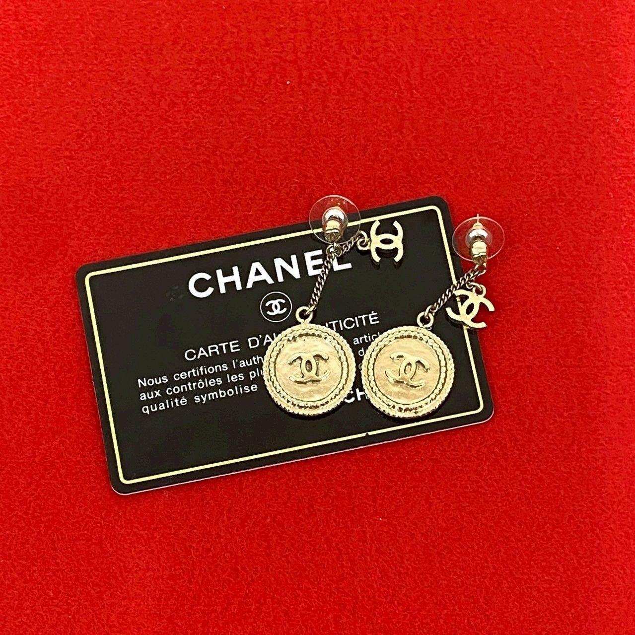 Chanel Chanel Chanel Coco Mark Coin Earrings Metal Earrings DUTY FREE for USA Size ONE SIZE - 1 Thumbnail