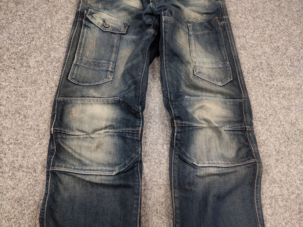 If Six Was Nine Vintage G Star Raw General 5620 3D Cargo Faded Denim jeans Size US 31 - 6 Thumbnail