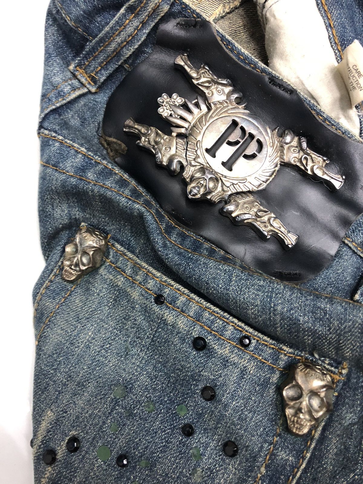 Philipp Plein RARE🔥OG PHILIPP PLEIN TIGER SKULL N CROSS EMBROIDERY JEANS Size 30" / US 8 / IT 44 - 16 Thumbnail
