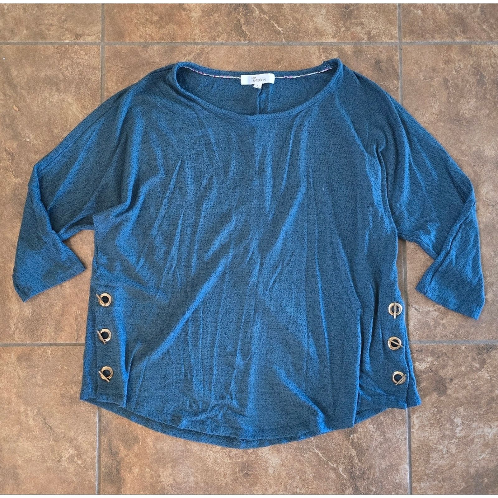Other Blue Teal | 89TH+MADISON | Gold Detailed 3/4 Sleeve Size L / US 10 / IT 46 - 1 Thumbnail