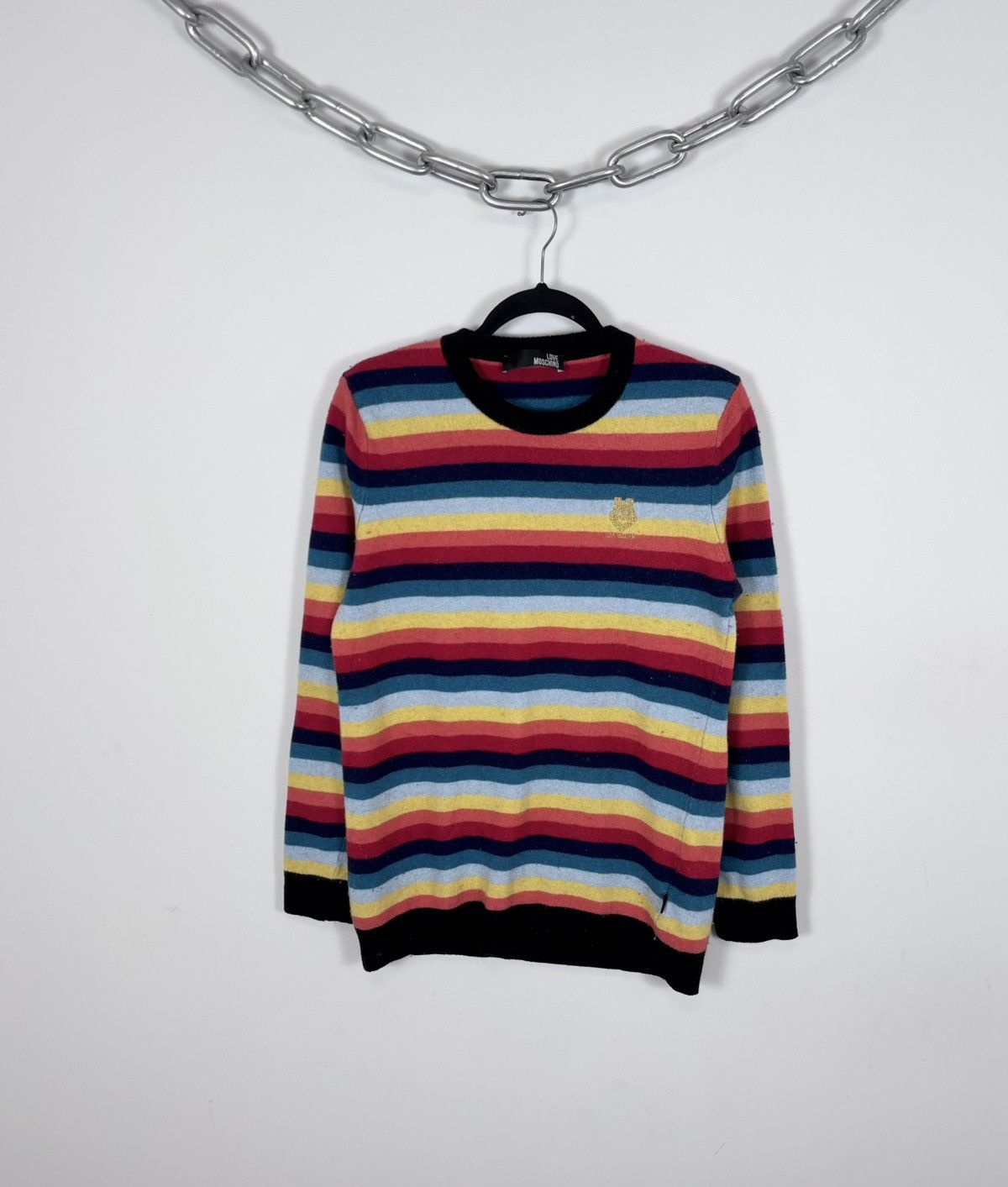 Love Moschino Love Moschino Women’s Rainbow Striped Wool Cashmere Sweater Size S / US 4 / IT 40 - 1 Thumbnail