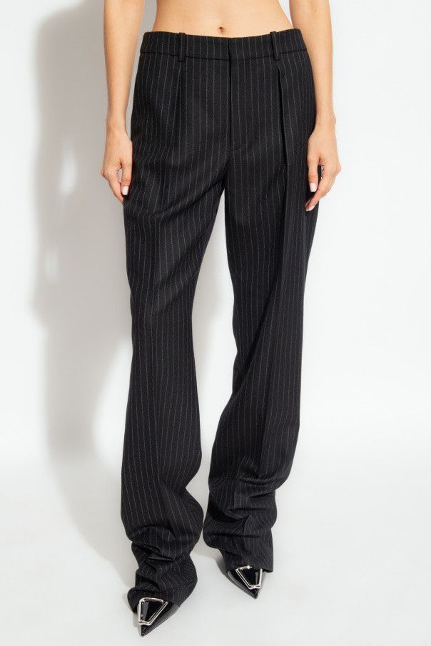 Saint Laurent Paris o1s1wg111124 Tailored Pants Rive Gauche Striped Flannel Size 25" / US 0 / IT 36 - 3 Thumbnail
