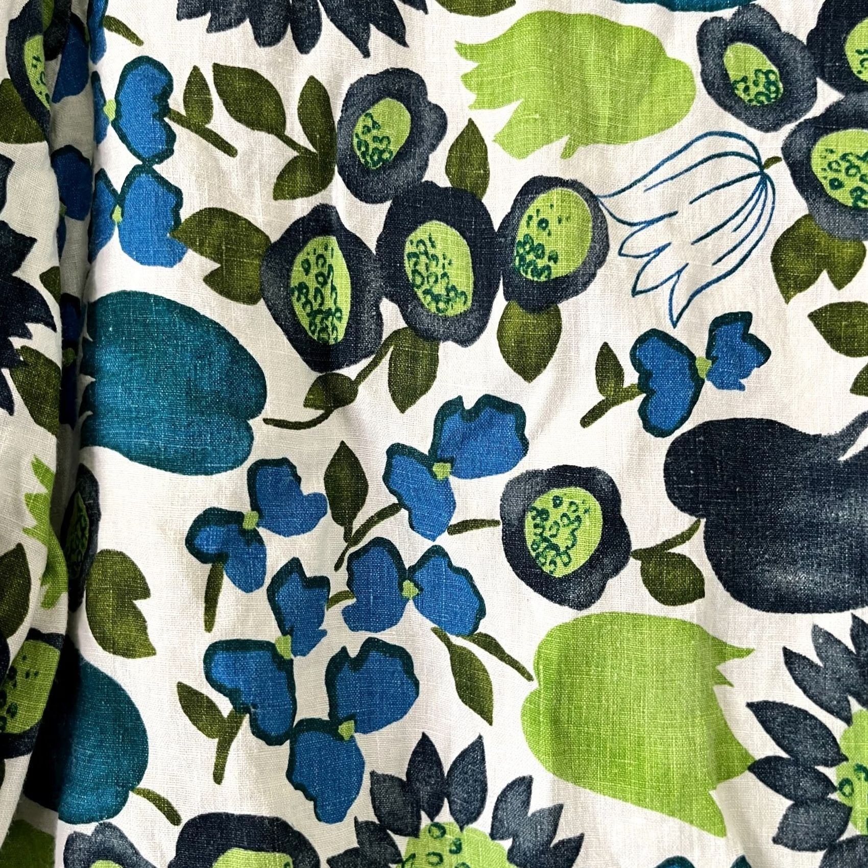Vintage Hot Cotton Womens Floral Print 3/4 Sleeve Top XL White Round Neck Blouse Size XL / US 12-14 / IT 48-50 - 4 Thumbnail