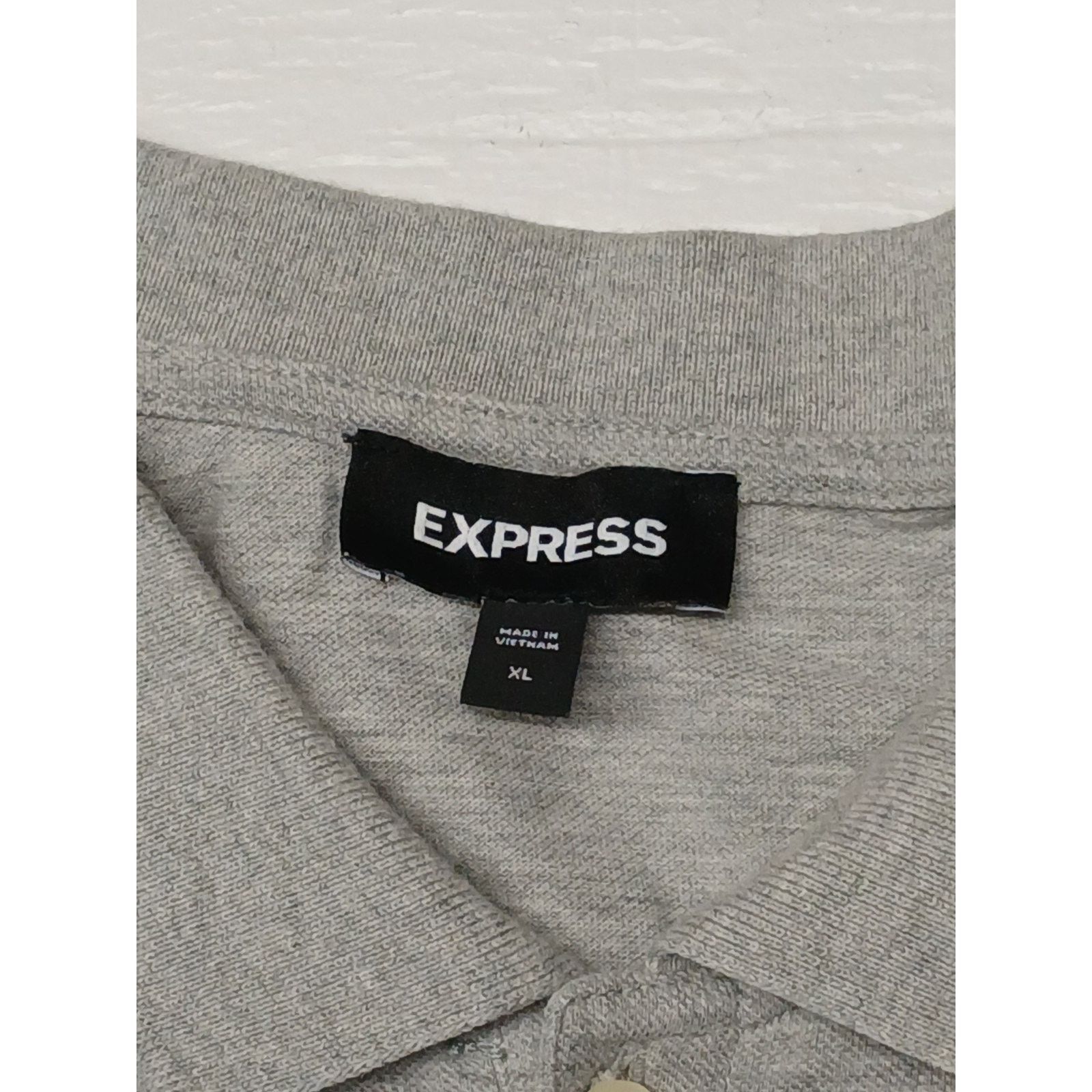 Express Express (XL) Gray Relaxed Button Dress Golf Polo Shirt Size US XL / EU 56 / 4 - 5 Thumbnail