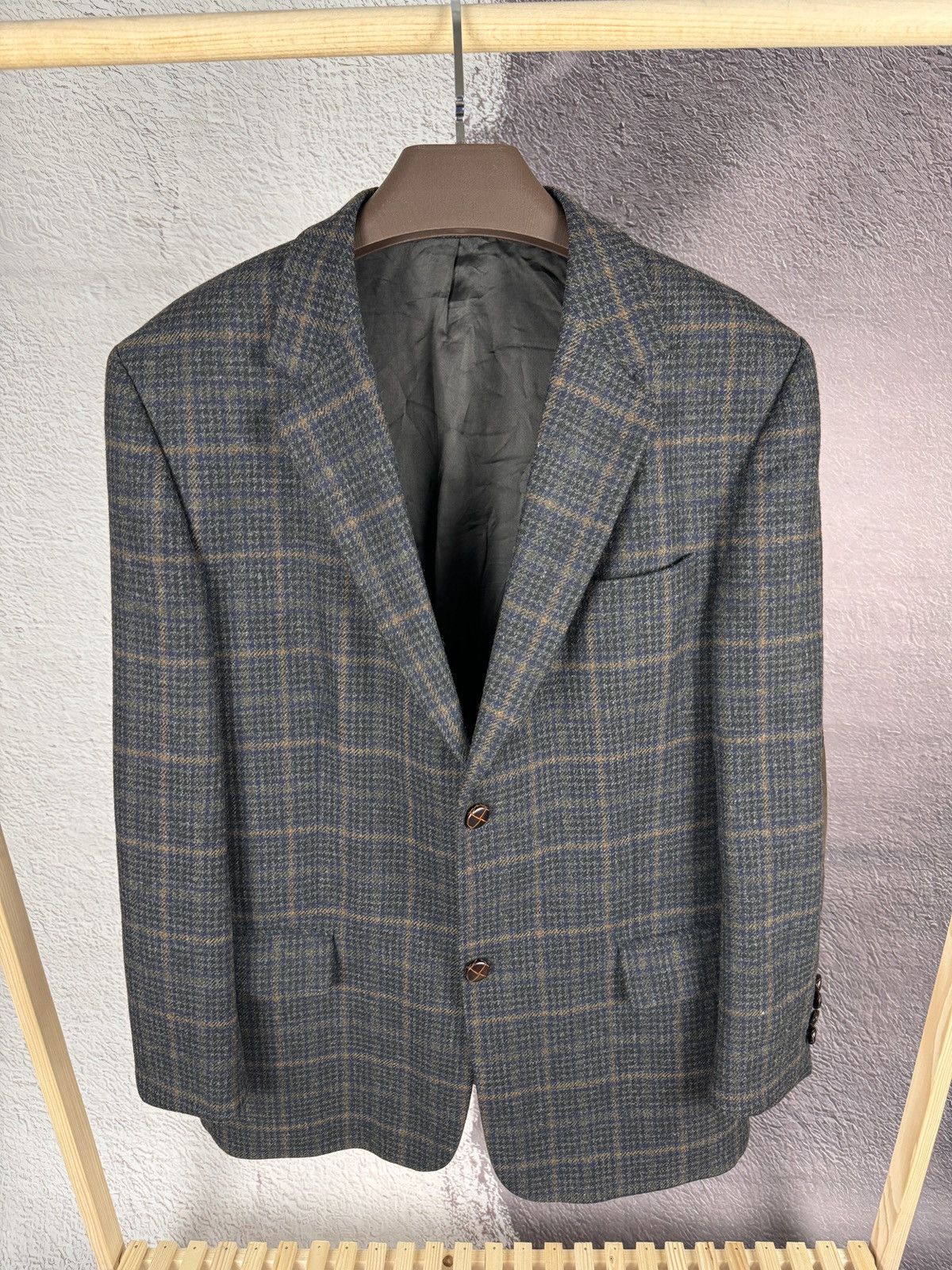 Other Frank Radloff vintage checkered tweed 2 button blazer Size 42R - 2 Thumbnail