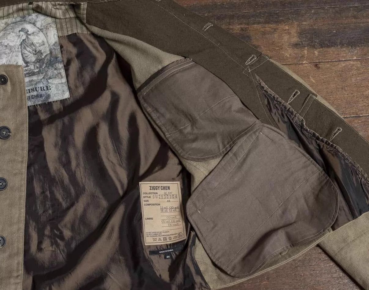 Ziggy Chen Ziggy Chen 25AW Men Khaki Deconstructed Placket Jacket 50 Size US M / EU 48-50 / 2 - 3 Thumbnail