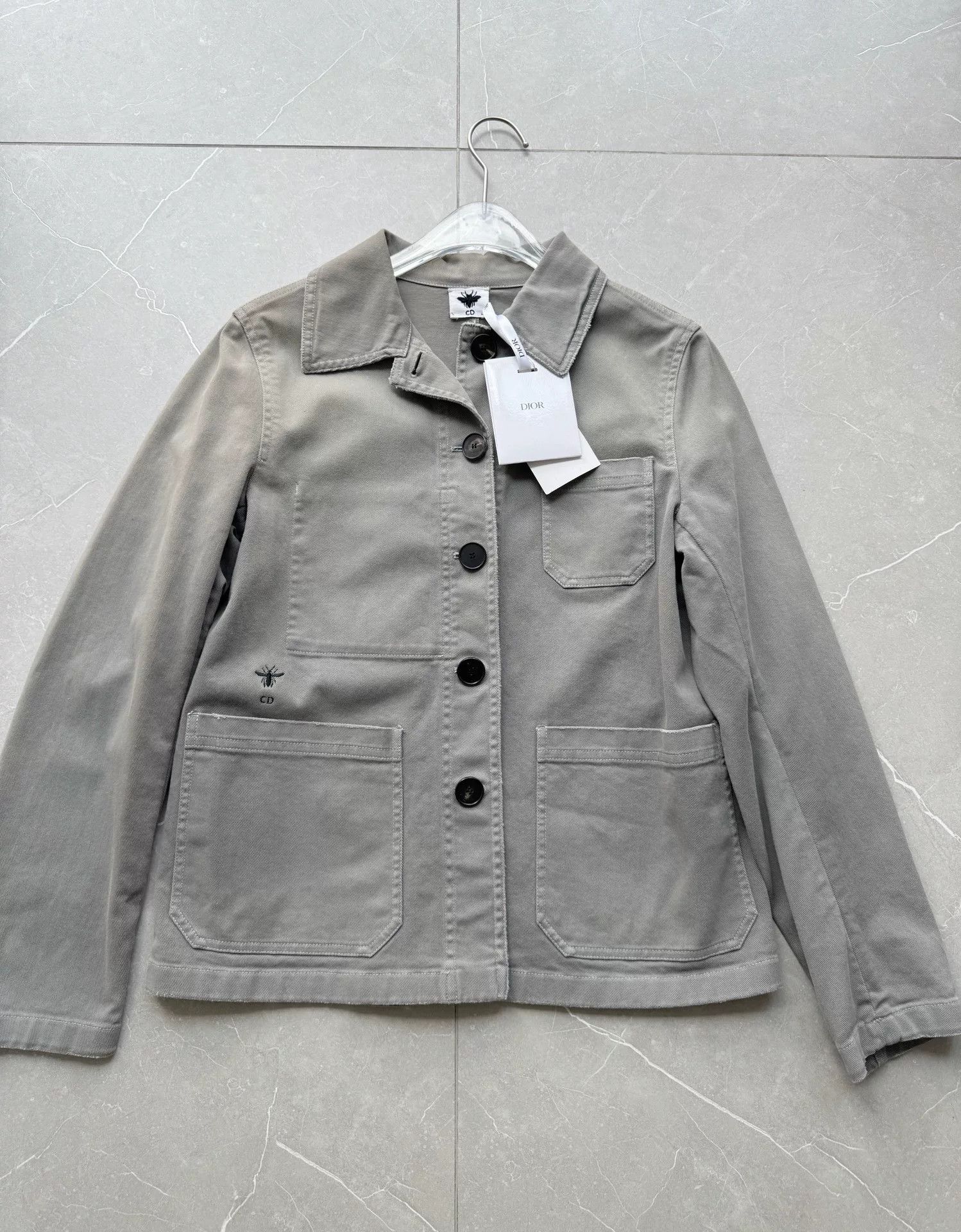 Dior Dior Gray Pocket Long-Sleeve Blazer Size XXS / US 00 / IT 34 - 1 Thumbnail