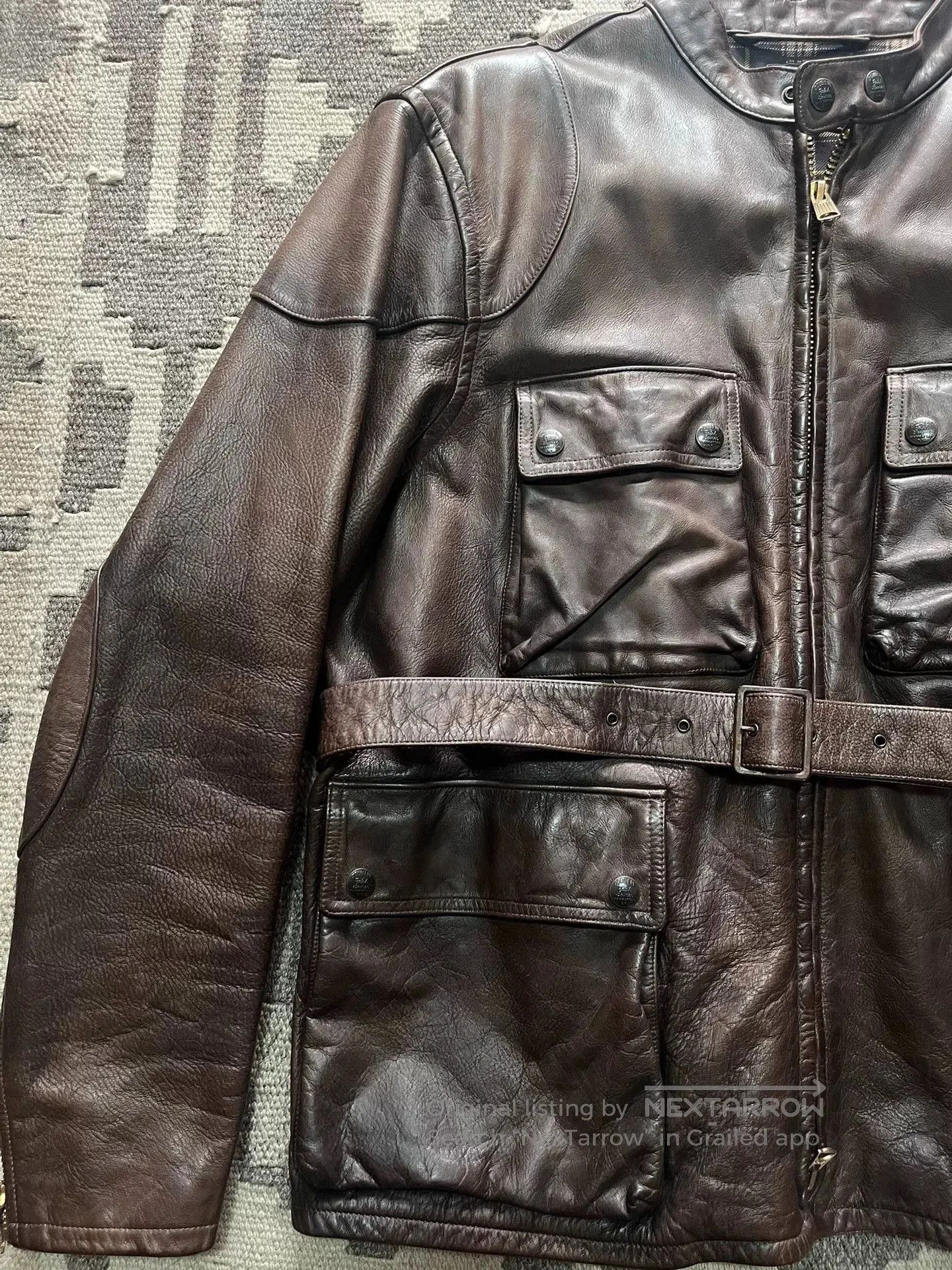 RRL Ralph Lauren RRL Heavyweight Motorcycle Leather Jacket. Size US XL / EU 56 / 4 - 3 Thumbnail