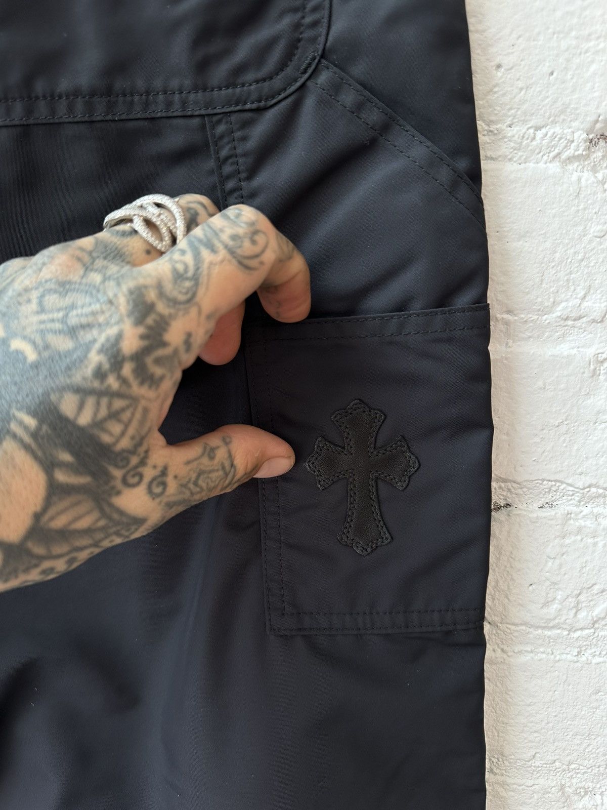 Chrome Hearts Chrome Hearts Nylon & Leather double knee pants mens jeans Size US 36 / EU 52 - 6 Thumbnail