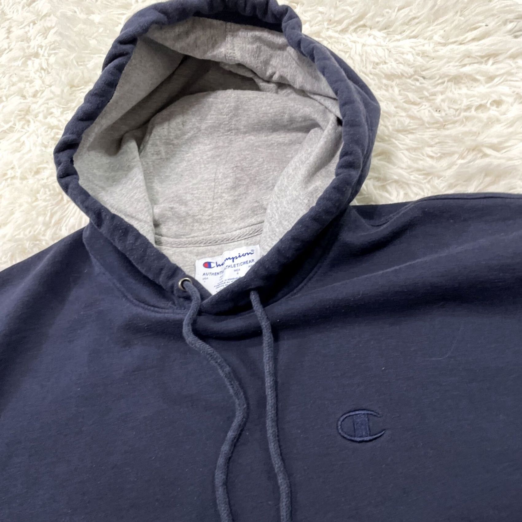 Champion CHAMPION Athletic Wear Sweatshirt Men L Blue Hoodie Pullover Drawstring Pockets Logo Navy Capable All Seasons Sports casual Athletic Size US L / EU 52-54 / 3 - 4 Thumbnail