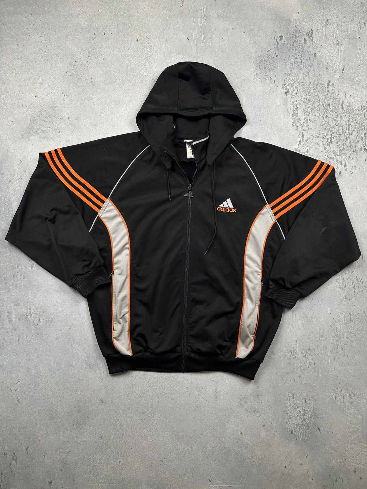 Adidas Vintage Y2K Adidas Hooded Track Jacket Stripes Oversized Fit Size US XL / EU 56 / 4 - 2 Thumbnail