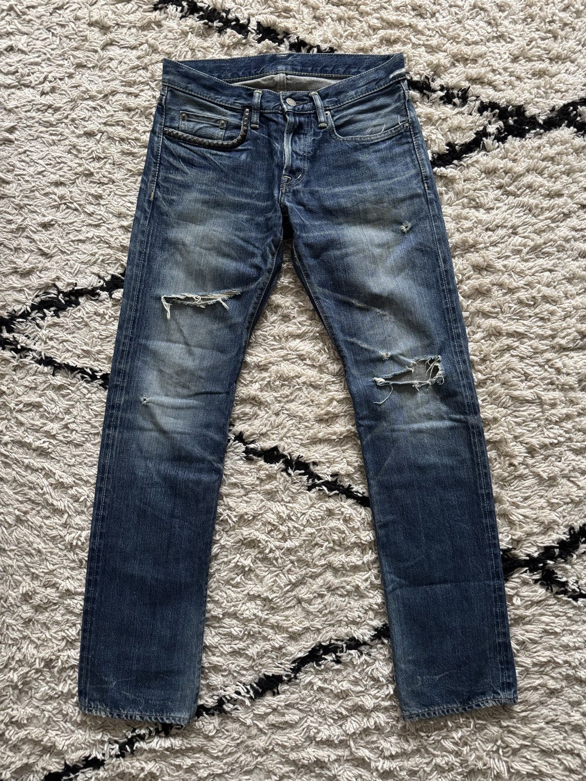Hysteric Glamour Vintage Hysteric Glamour Faded Blue Wash Distress Jeans Size US 28 / EU 44 - 1 Thumbnail