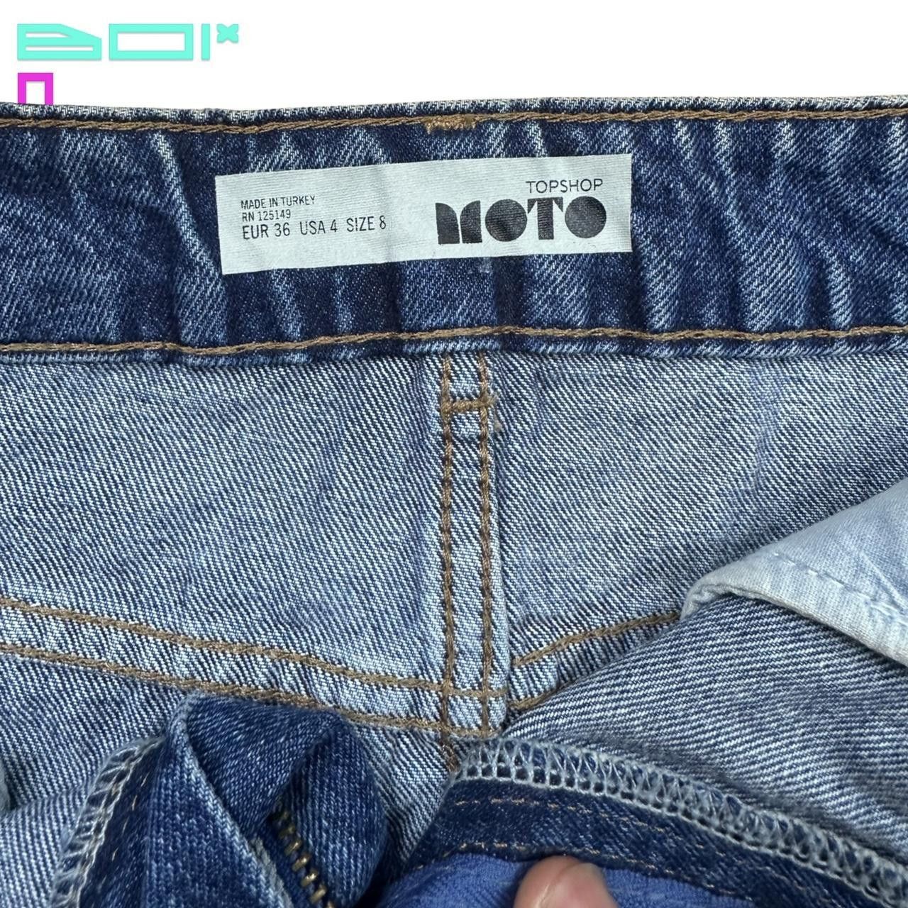 Topshop ASTROBOI* CUSTOM METALLIC FOIL BLUE DENIM SKIRT _ SIZE 4 Size 27" / US 4 / IT 40 - 6 Thumbnail