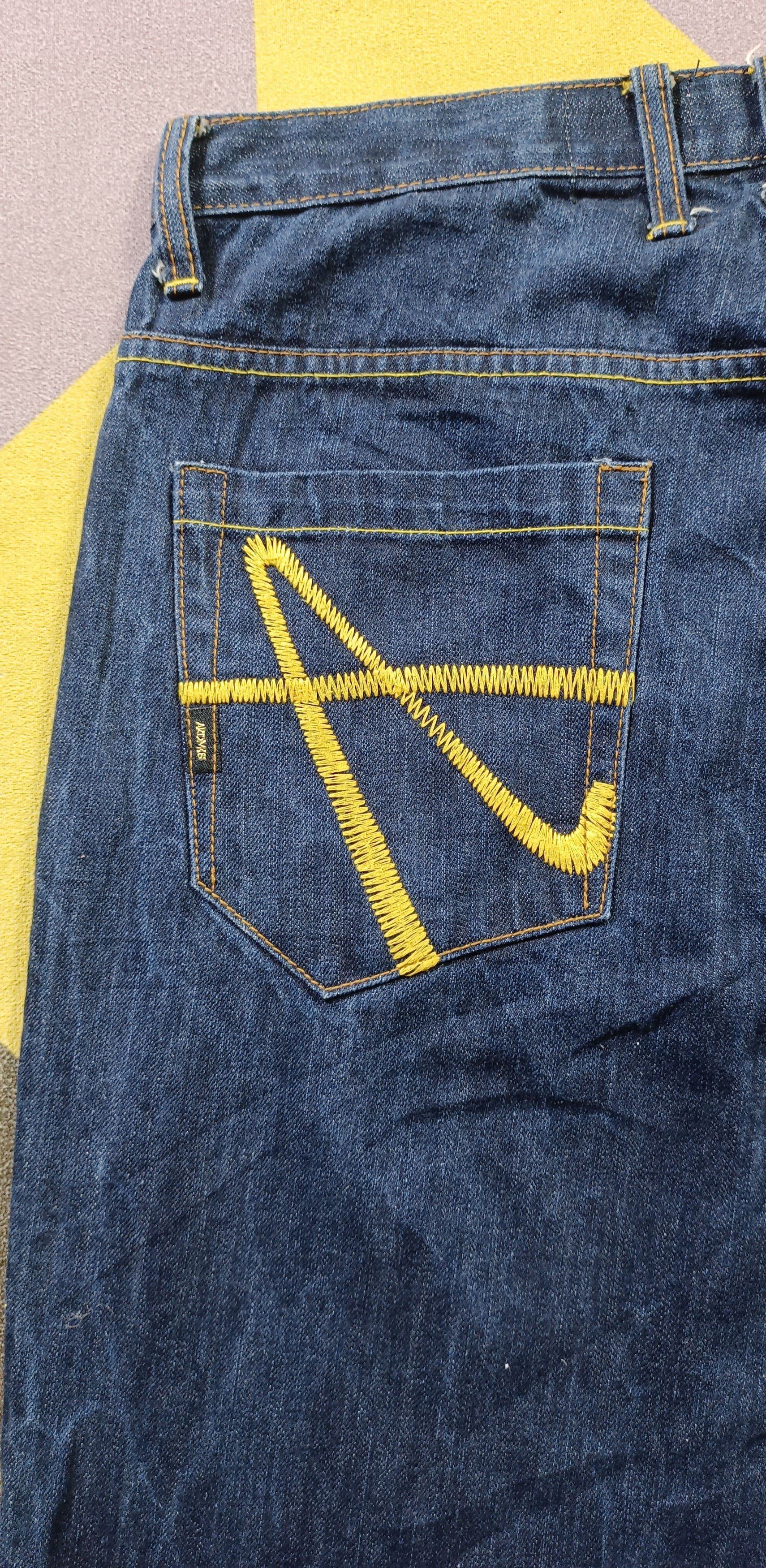 Akademiks × JNCO × Japanese Brand Akademiks Jeans Baggy Dark Wash Embroidered Pockets Hip Hop Size US 34 / EU 50 - 4 Thumbnail