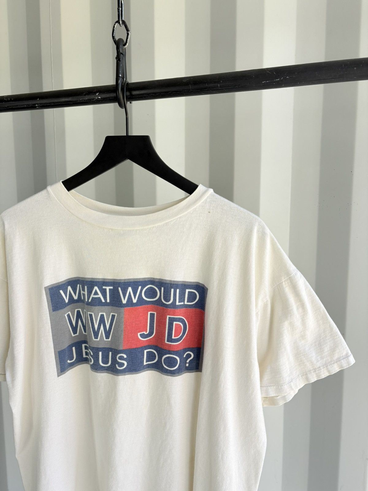 Vintage What would jesus do? Thrashed Distressed Faded ERD Grunge Size US XL / EU 56 / 4 - 3 Thumbnail