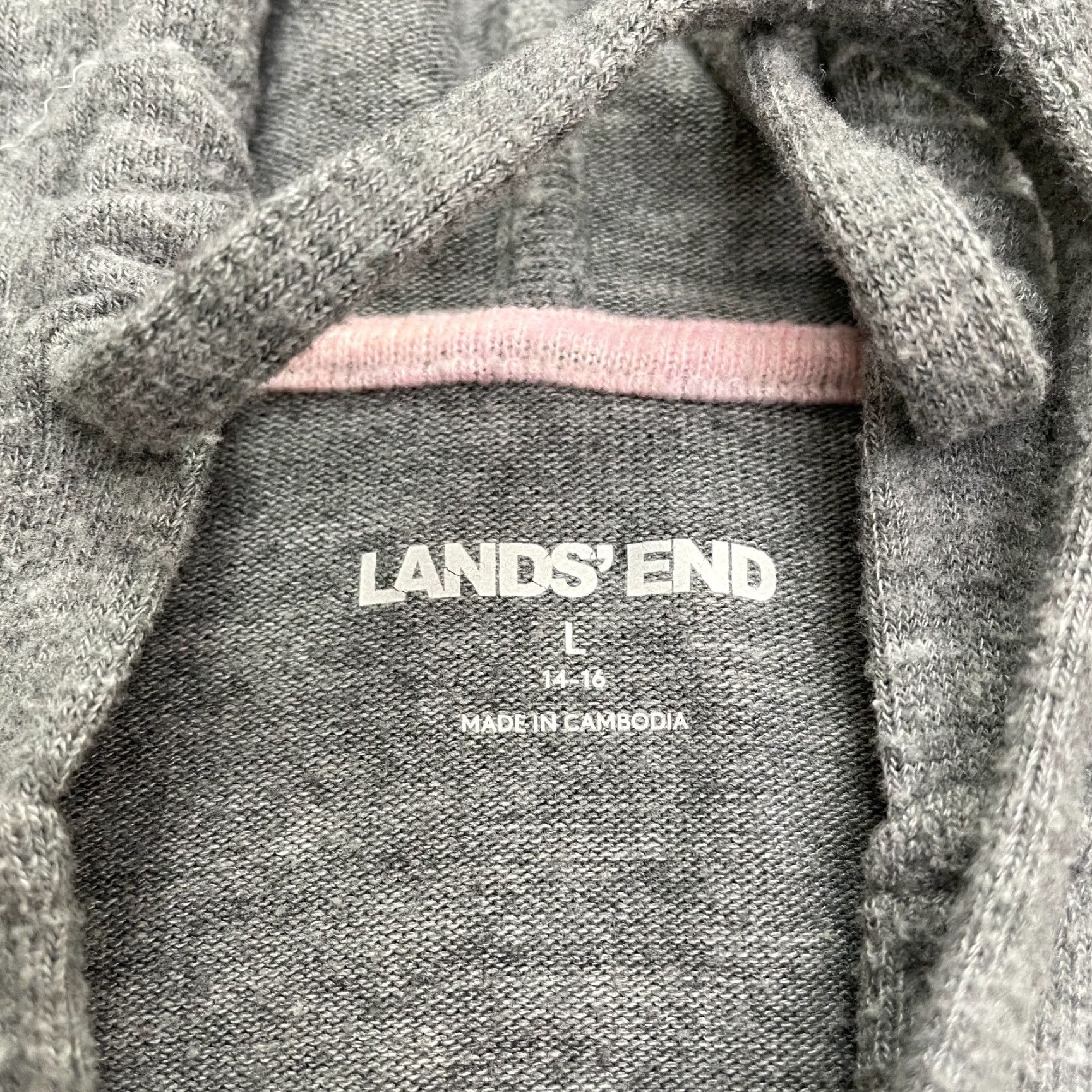 Lands' End Lands' End Hoodie Sweatshirt Women Large Gray Drawstring Pullover Casual Outdoor Size L / US 10 / IT 46 - 6 Thumbnail