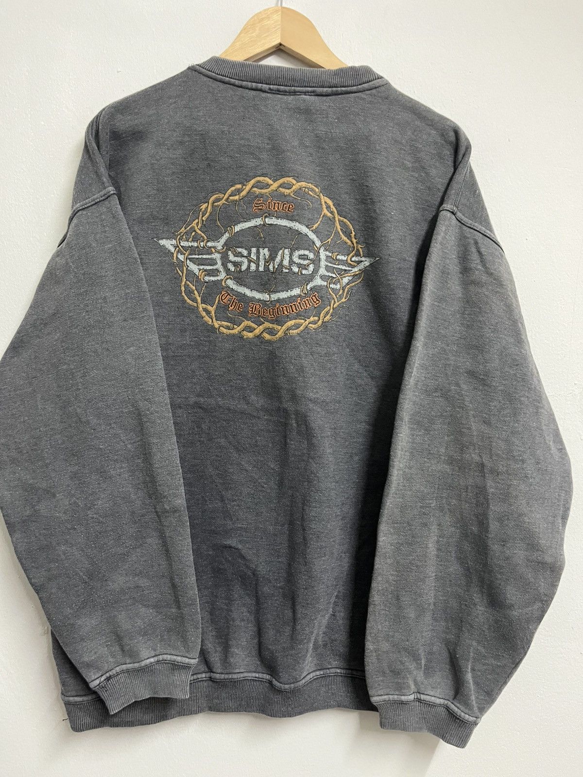 Powell Peralta 💥True Vintage 90s Tom SIMS SKATEBOARDS faded grey Sweatshirt Size US L / EU 52-54 / 3 - 1 Thumbnail