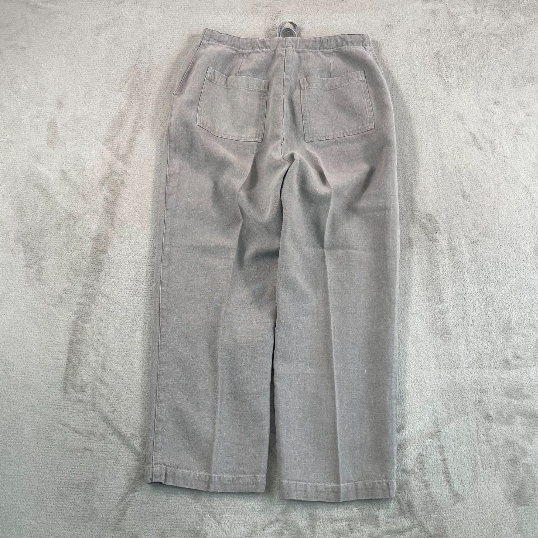 Eileen Fisher Eileen Fisher Pants Grey Women XS 100% Linen Drawstring Pockets Straight Leg Ankle Regular Size XS Women Size 26" / US 2 / IT 38 - 4 Thumbnail