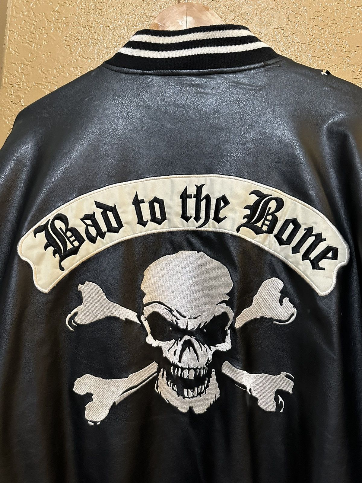 Vintage ⚫️ distressed Vintage Bad To The Bone Choppers Varsity Jacket Size US XL / EU 56 / 4 - 3 Thumbnail