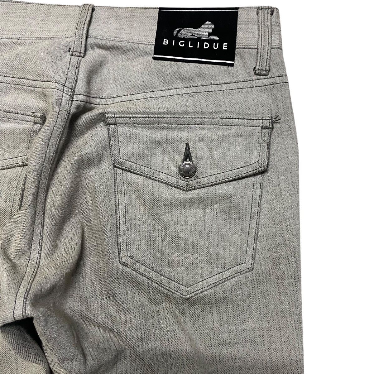 Le Grande Bleu (L.G.B.) BIGLIDUE Coated Denim Flare Jeans Size US 31 - 12 Thumbnail