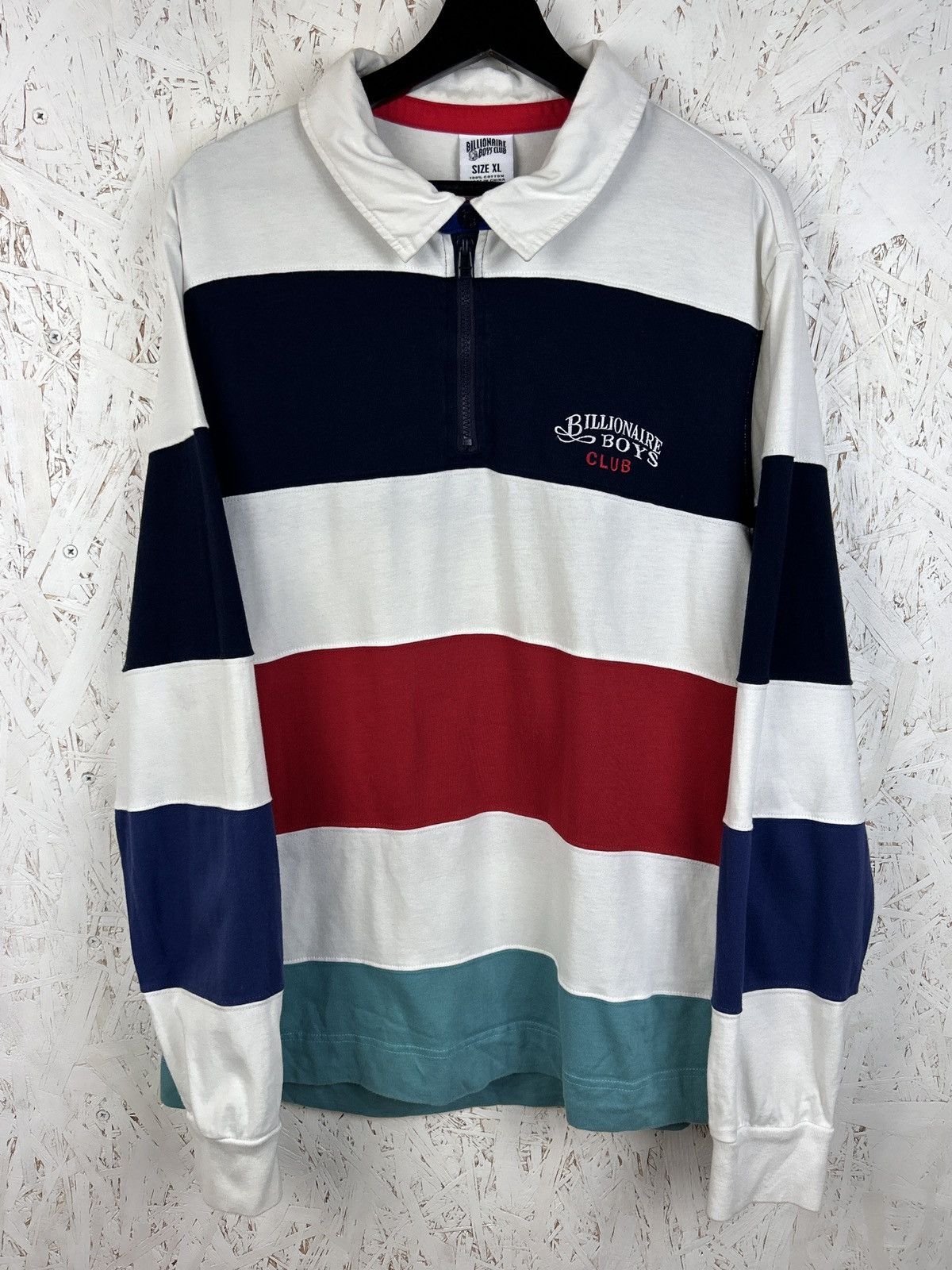 Billionaire Boys Club Billionaire Boys Club Stripe Zip Rugby Shirt Collared Size US XL / EU 56 / 4 - 1 Thumbnail