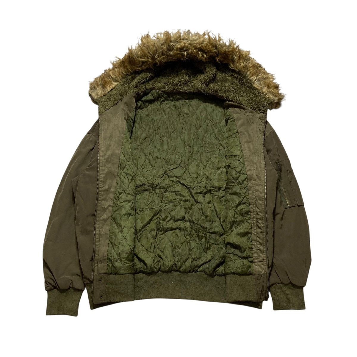 Le Grande Bleu (L.G.B.) UNKNOWN - Fur Bomber OG Boxy Jacket Vkei Japanese Size US XL / EU 56 / 4 - 2 Thumbnail
